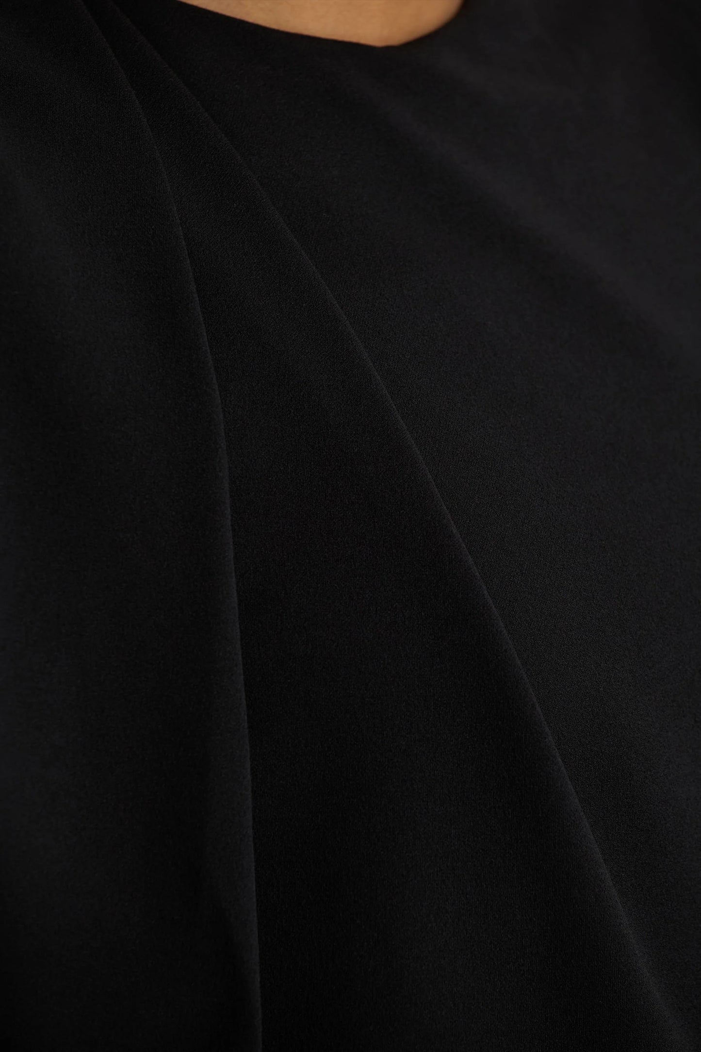 Meave Black Boat-Neck Maxi Dress With Draped Detail