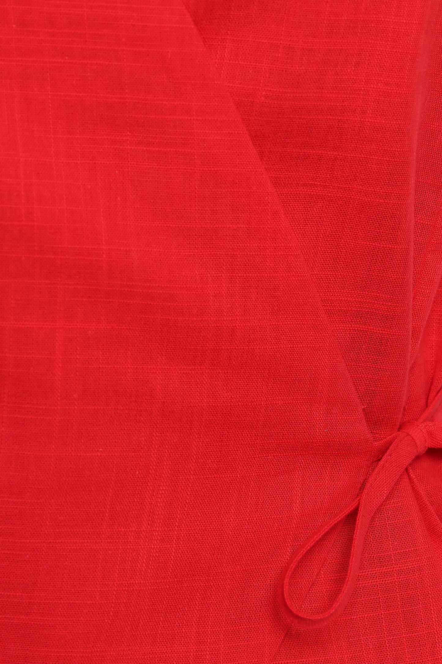 Vanni Wrap Front Linen Top - Red