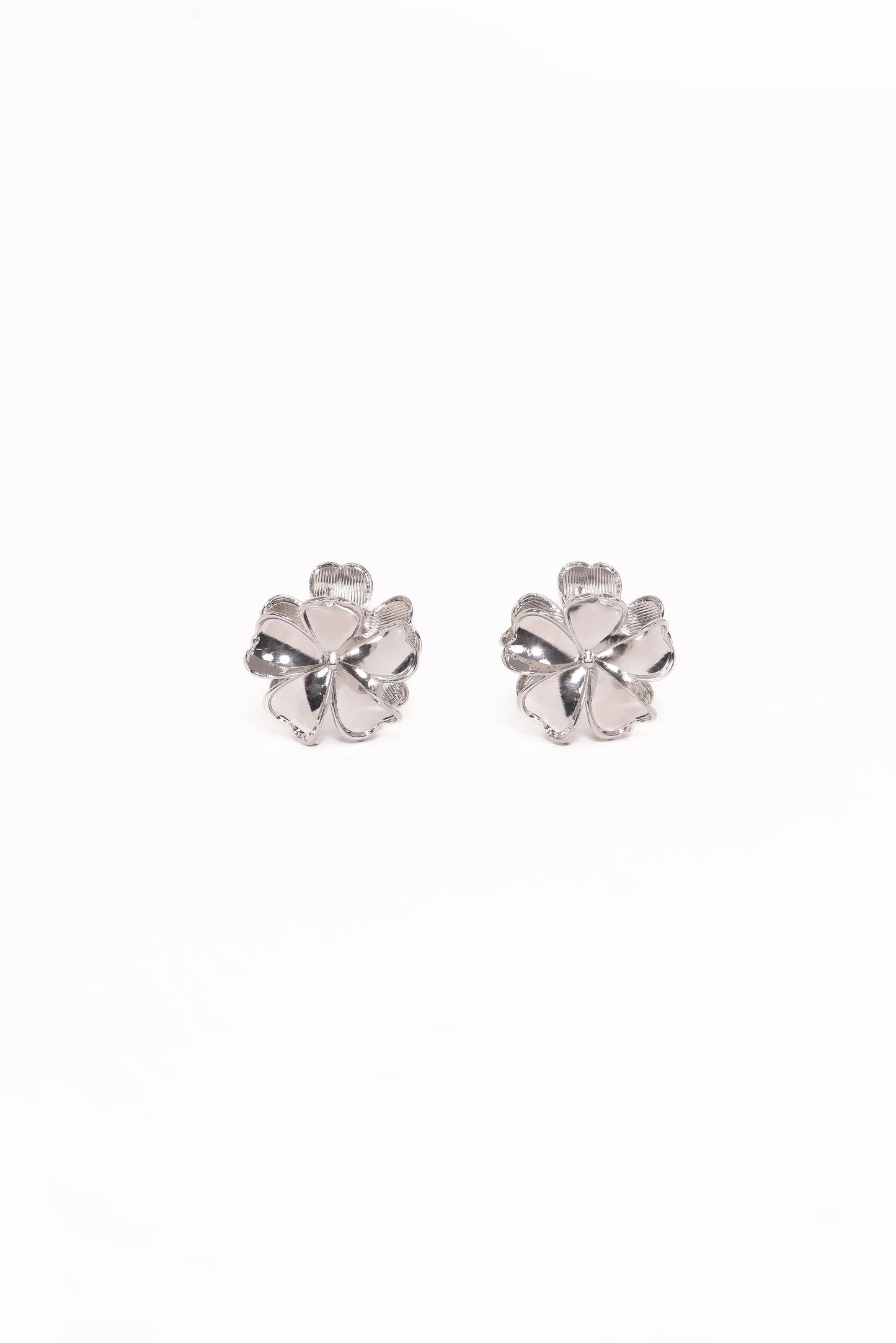 Tiffany 2 Pack Flower Hair Clips - Silver