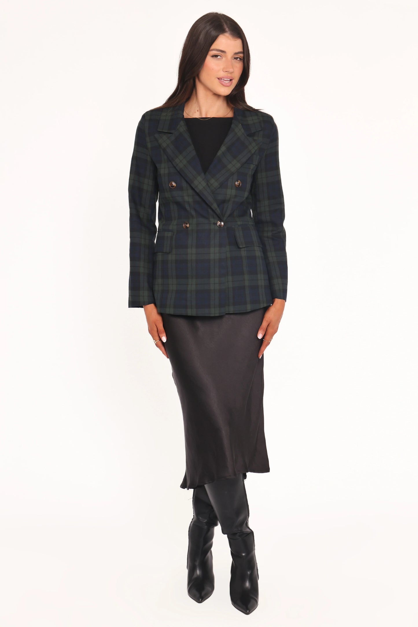 Juliette Blazer - Green Plaid