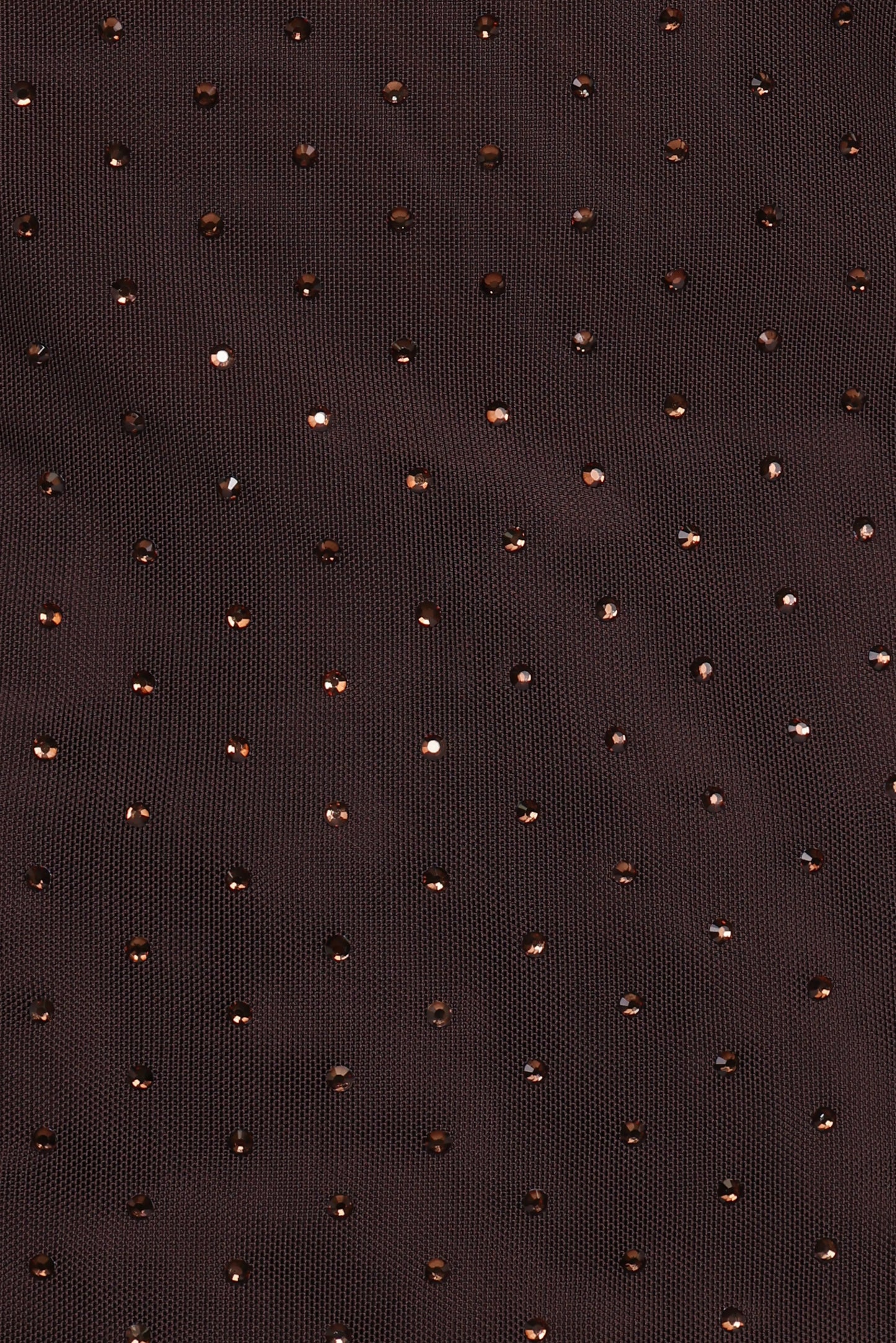 Alejandra Embellished Mesh Top - Dark Chocolate