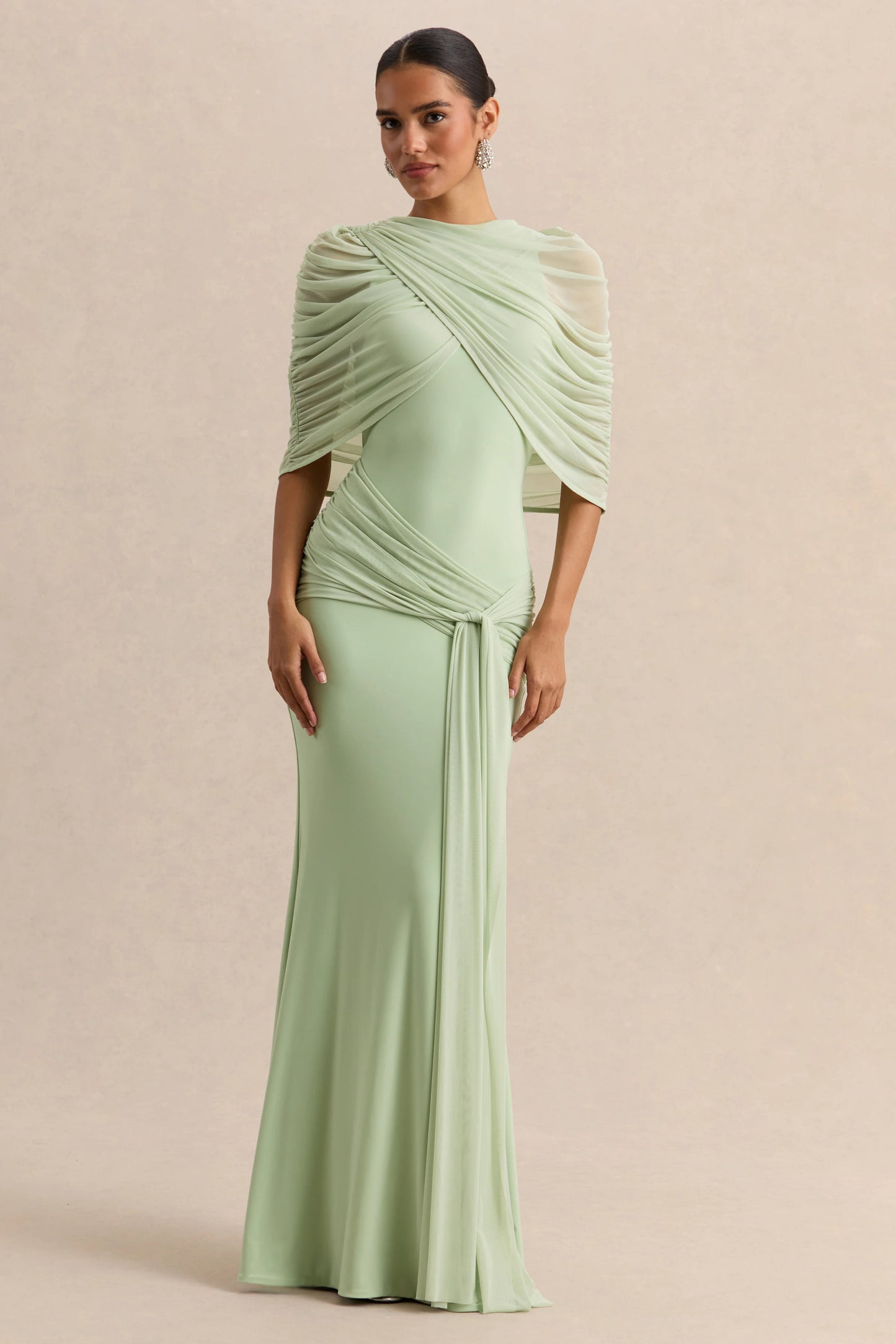 Magoria Mint Mesh Round-Neck Cape