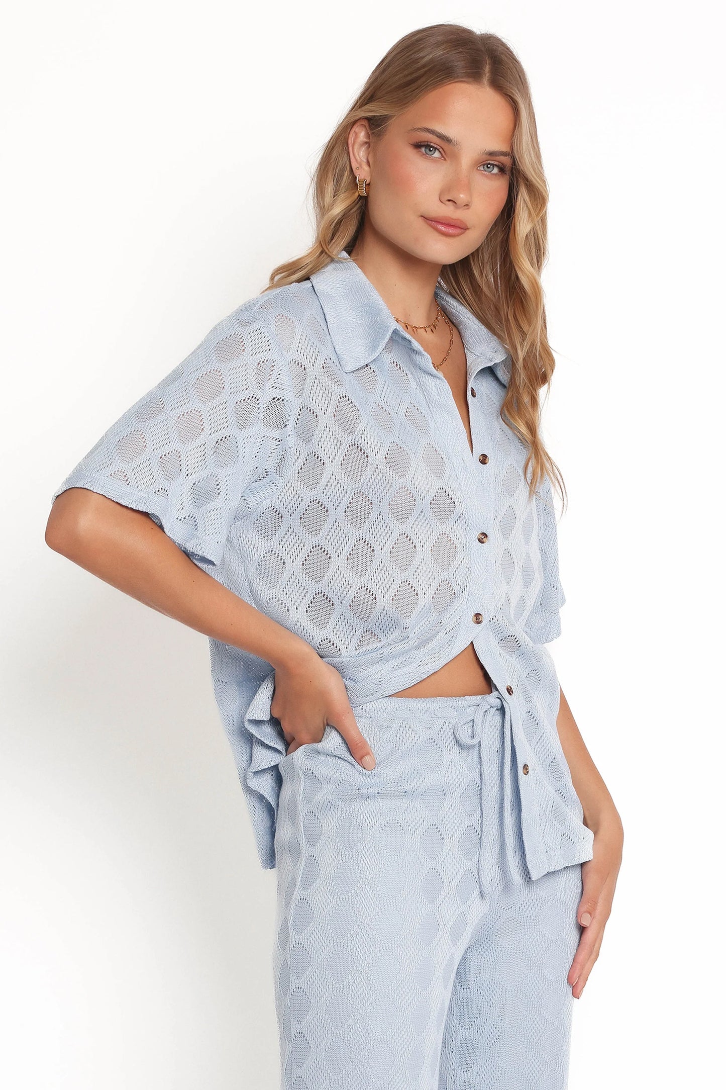 Cora Knit Shirt - Blue