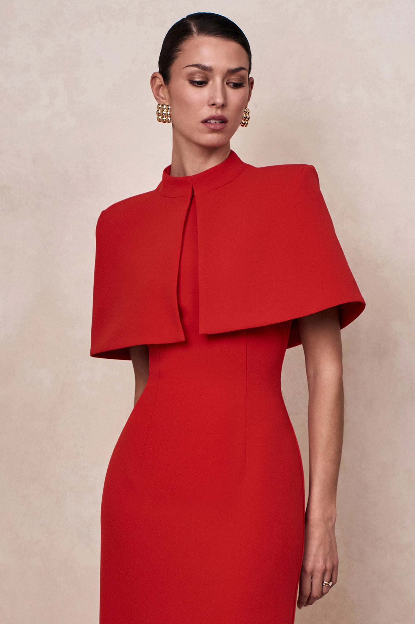 Deva Red High-Neck Cape