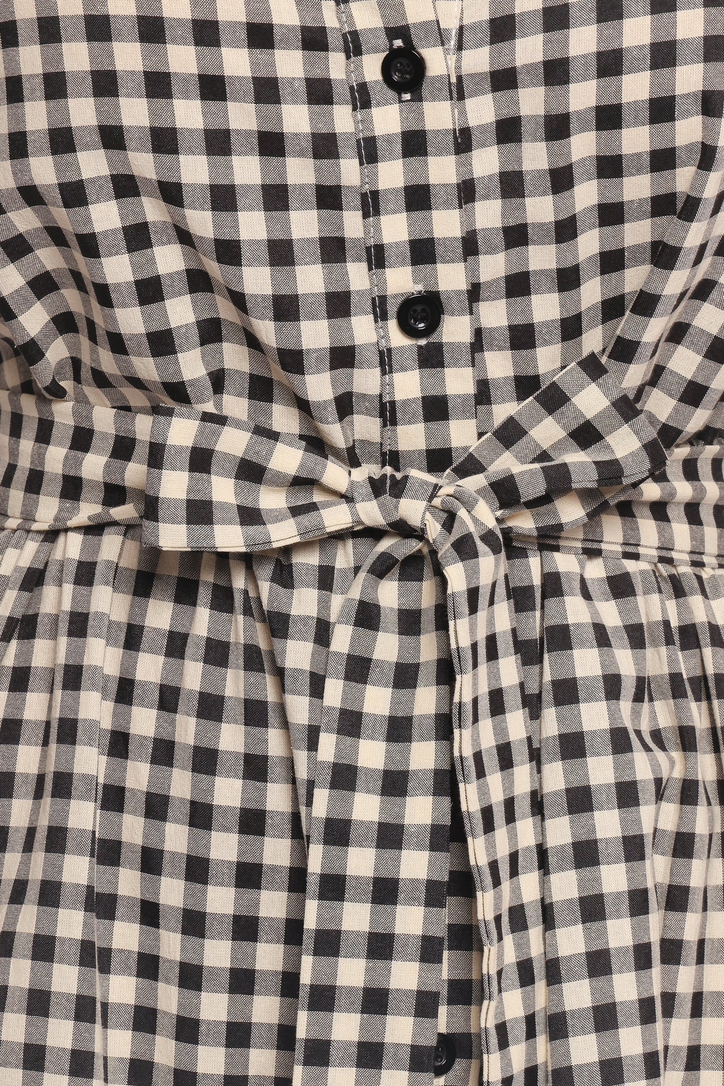 Dixon Maxi Dress - Black Cream Gingham
