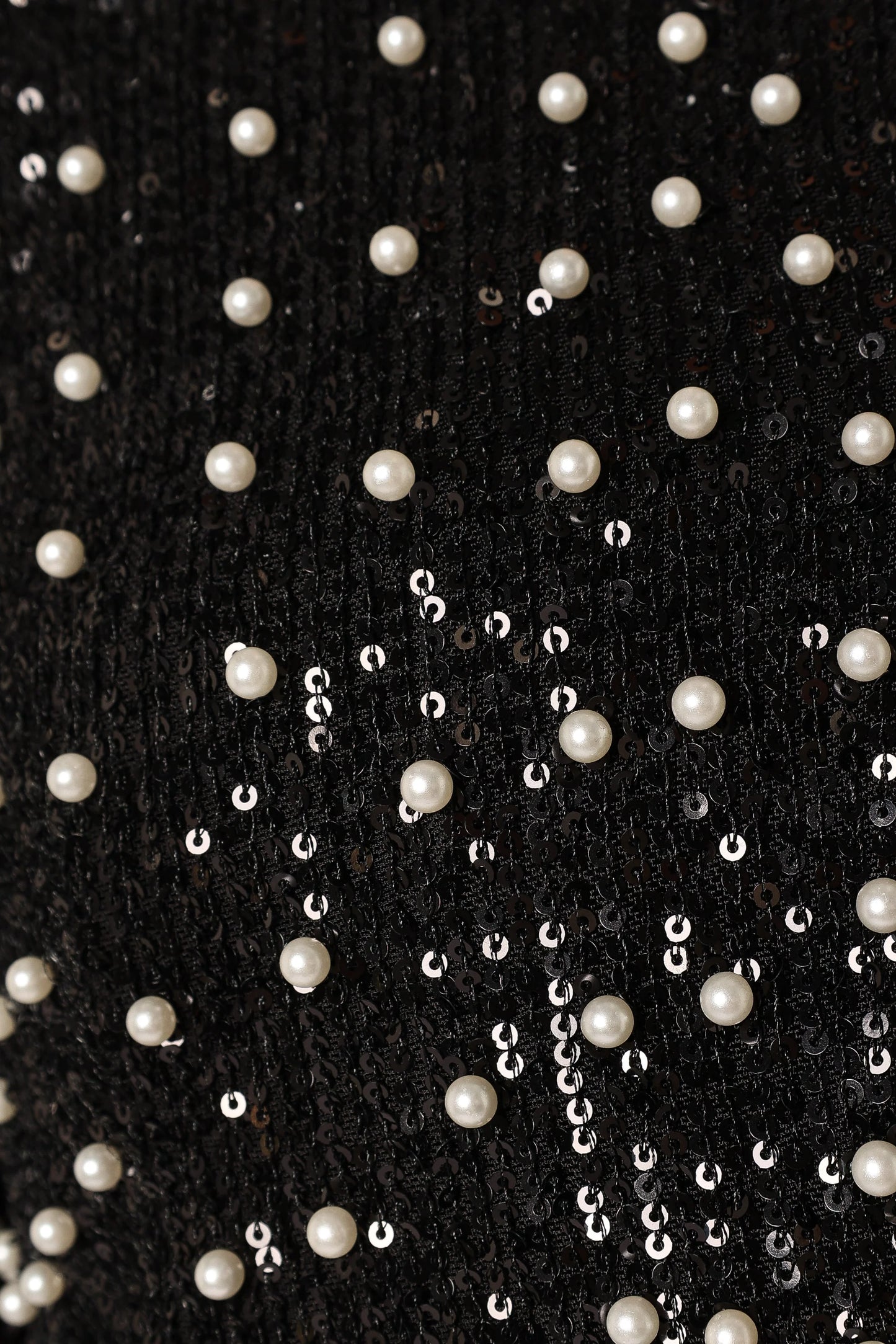 Monica All Over Pearl Crop Jacket - Black