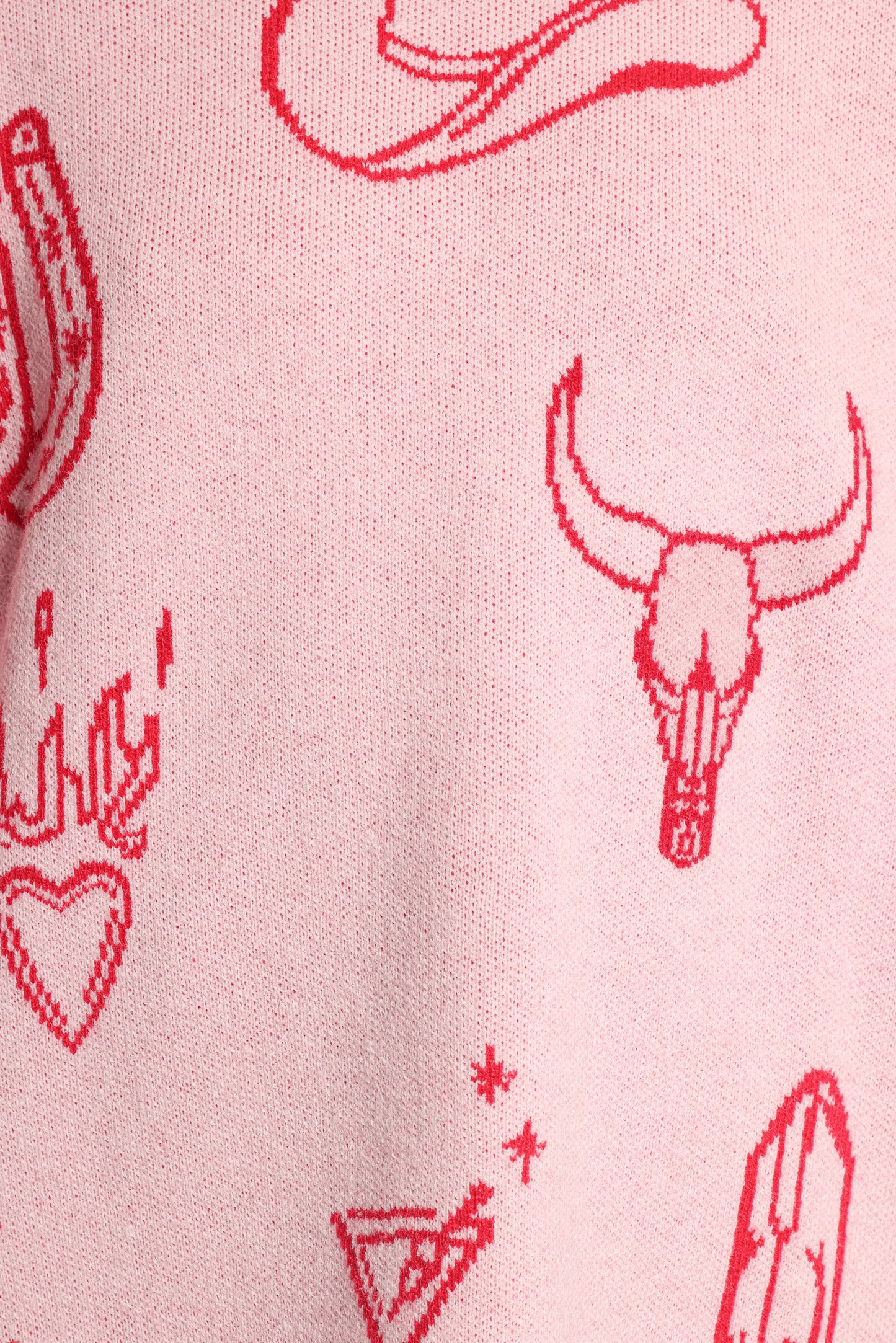 Jax Western Knit Sweater - Pink