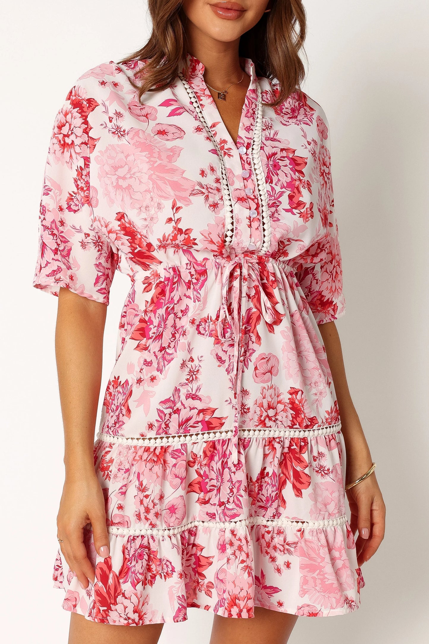 Sienna Long Sleeve Mini Dress - Pink