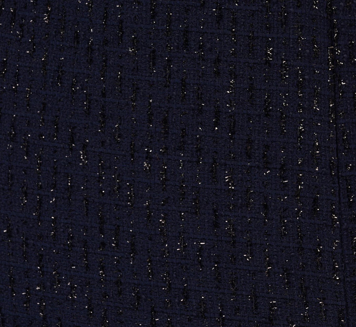 Beaded Off Shoulder Glitter Tweed Gown In Navy
