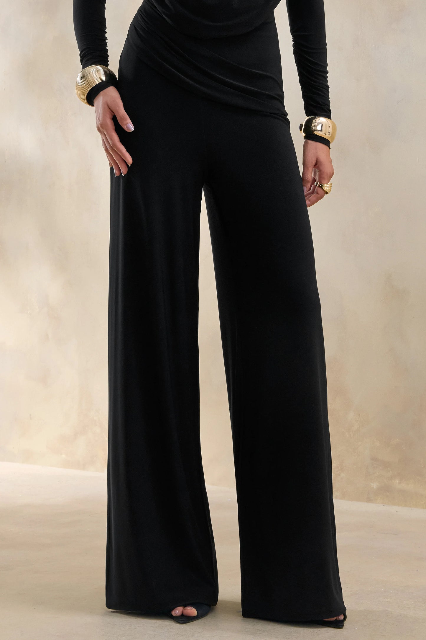 Safirra Black Wide-Leg Trouser