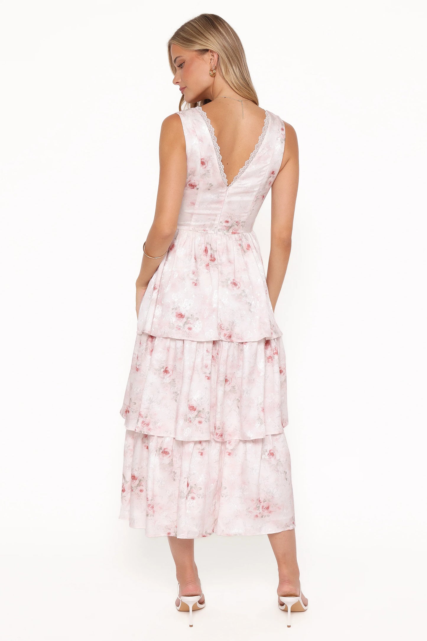 Natarsha Maxi Dress - White Pink Floral