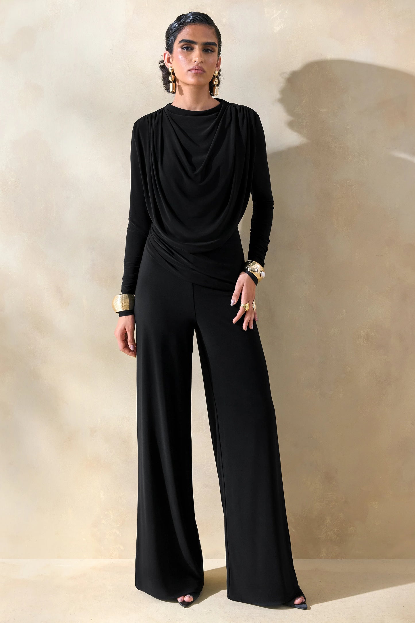 Safirra Black Wide-Leg Trouser