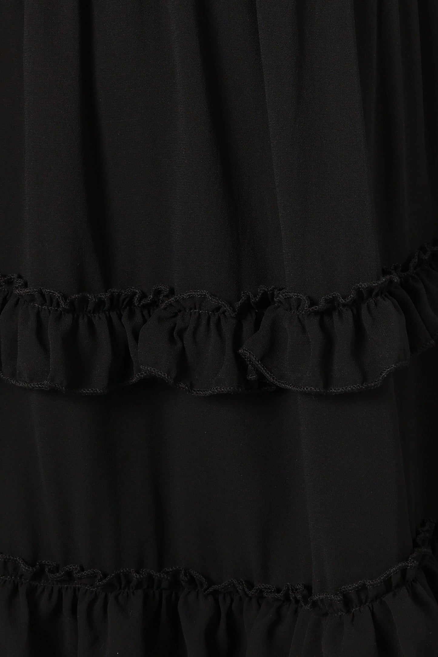 Marli Ruffle Midi Dress - Black