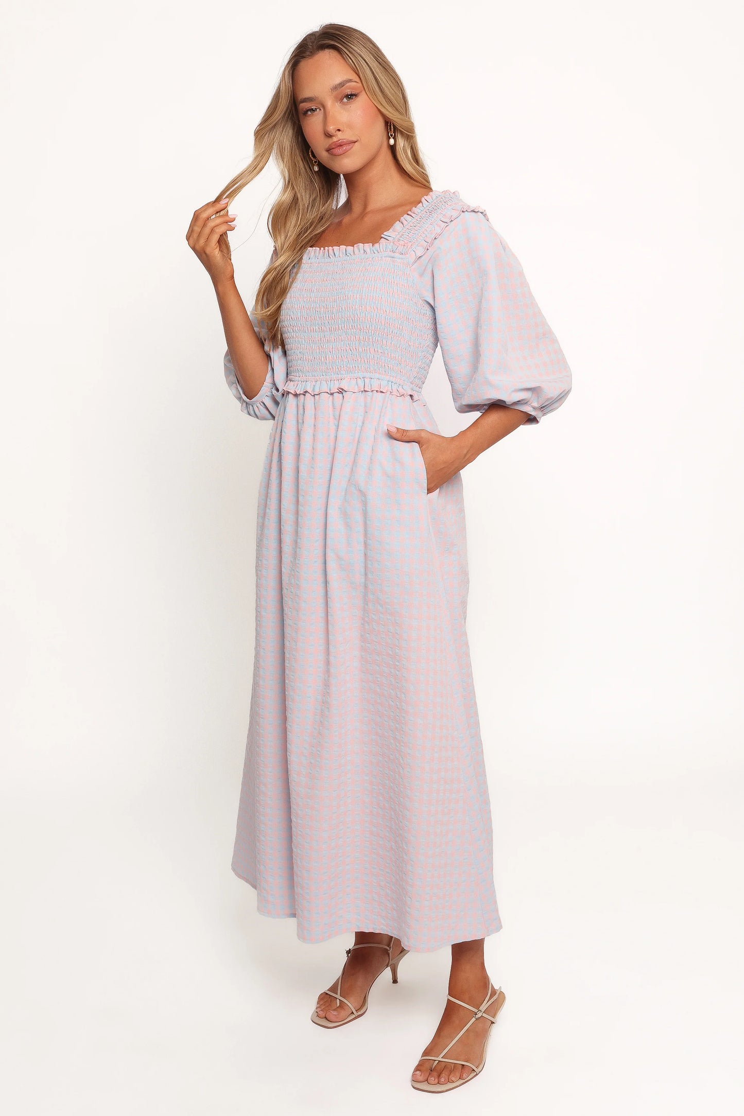 Lille Midi Dress - Blue Gingham