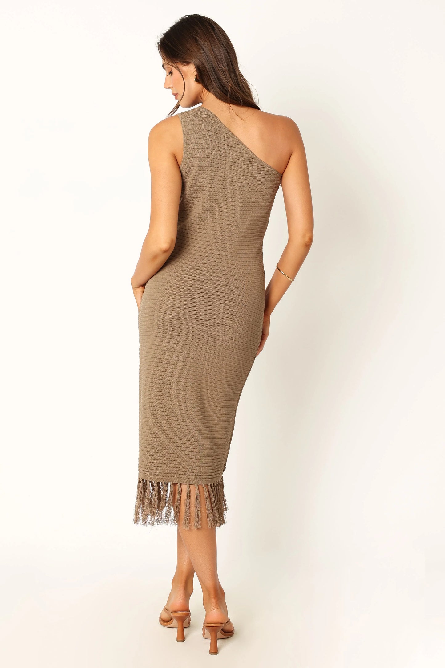 Winne One Shoulder Knit Dress - Olive