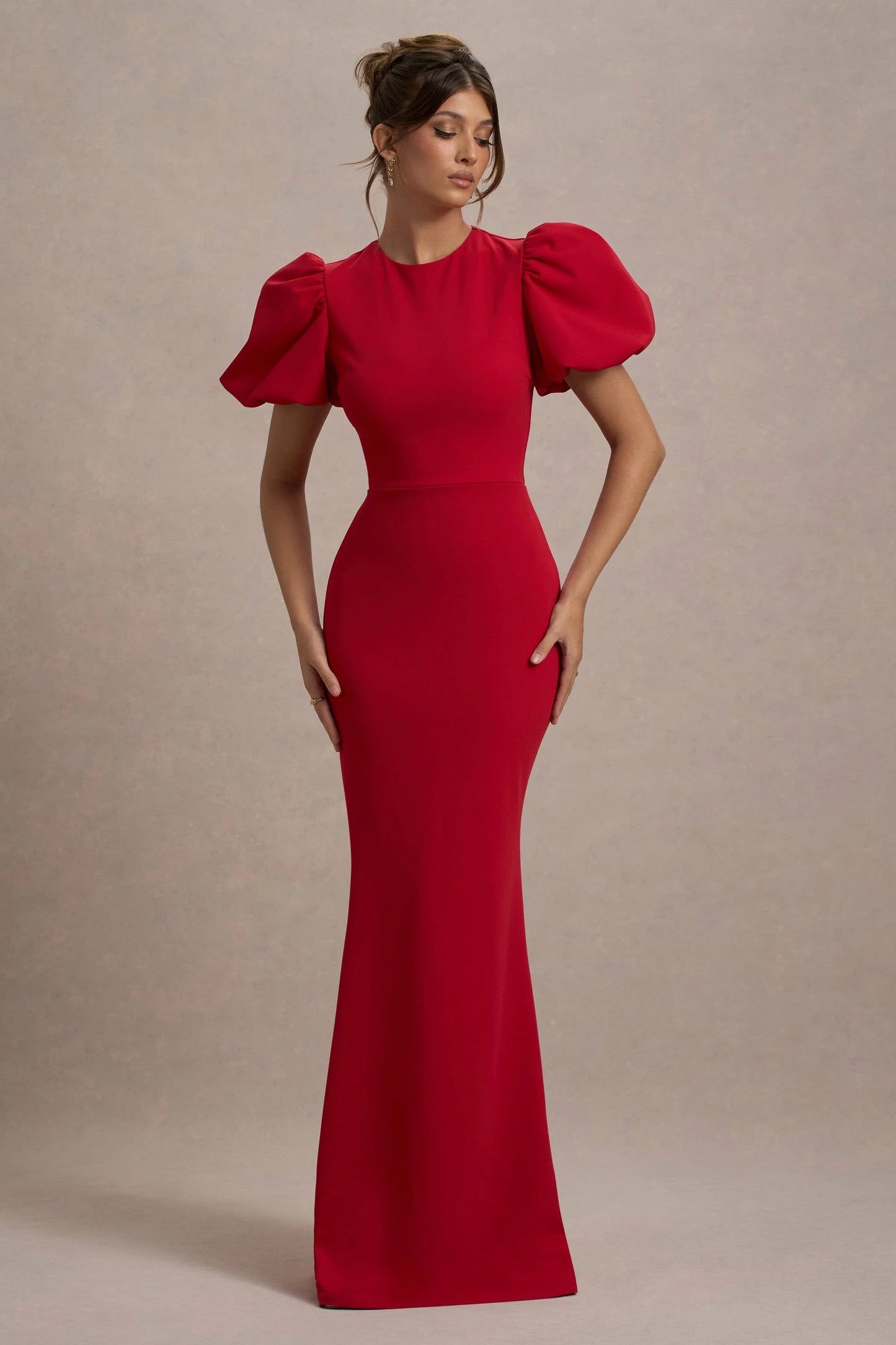 Love Letters Red Puff-Sleeve Maxi Dress