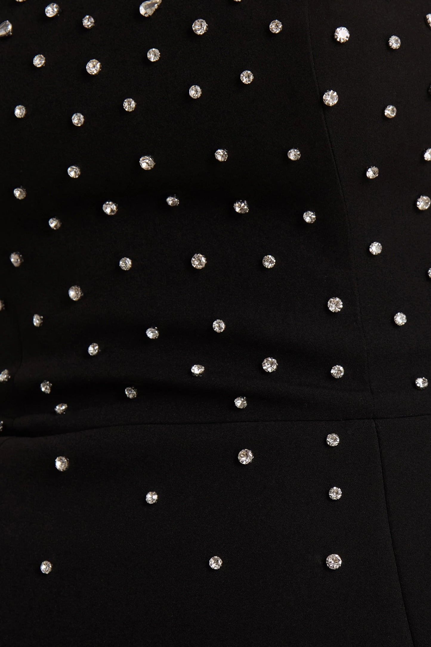 Visionary Black Bandeau Mini Dress With Embellished Detailing
