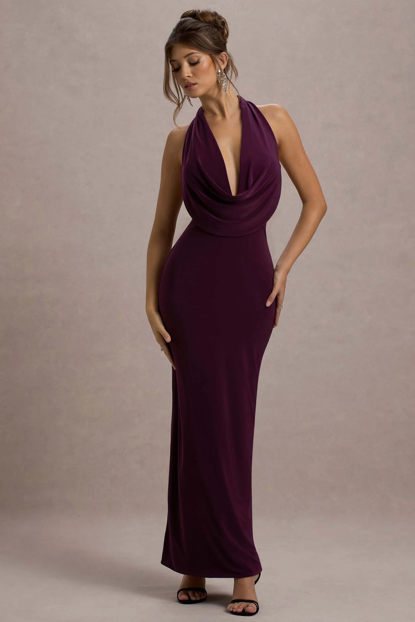 Edessa Port Plunge-Neck Maxi Dress