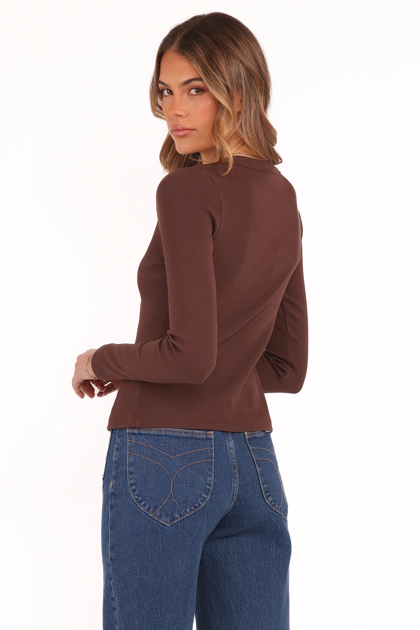 Cass Long Sleeve Top - Chocolate Brown