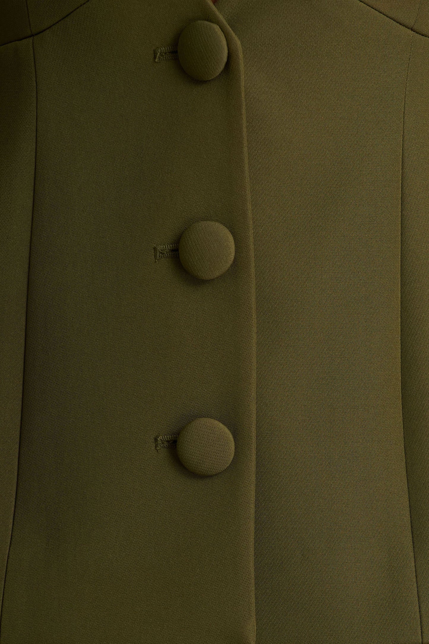 Rosalina Olive Extreme-Plunge Neck Tailored Blazer