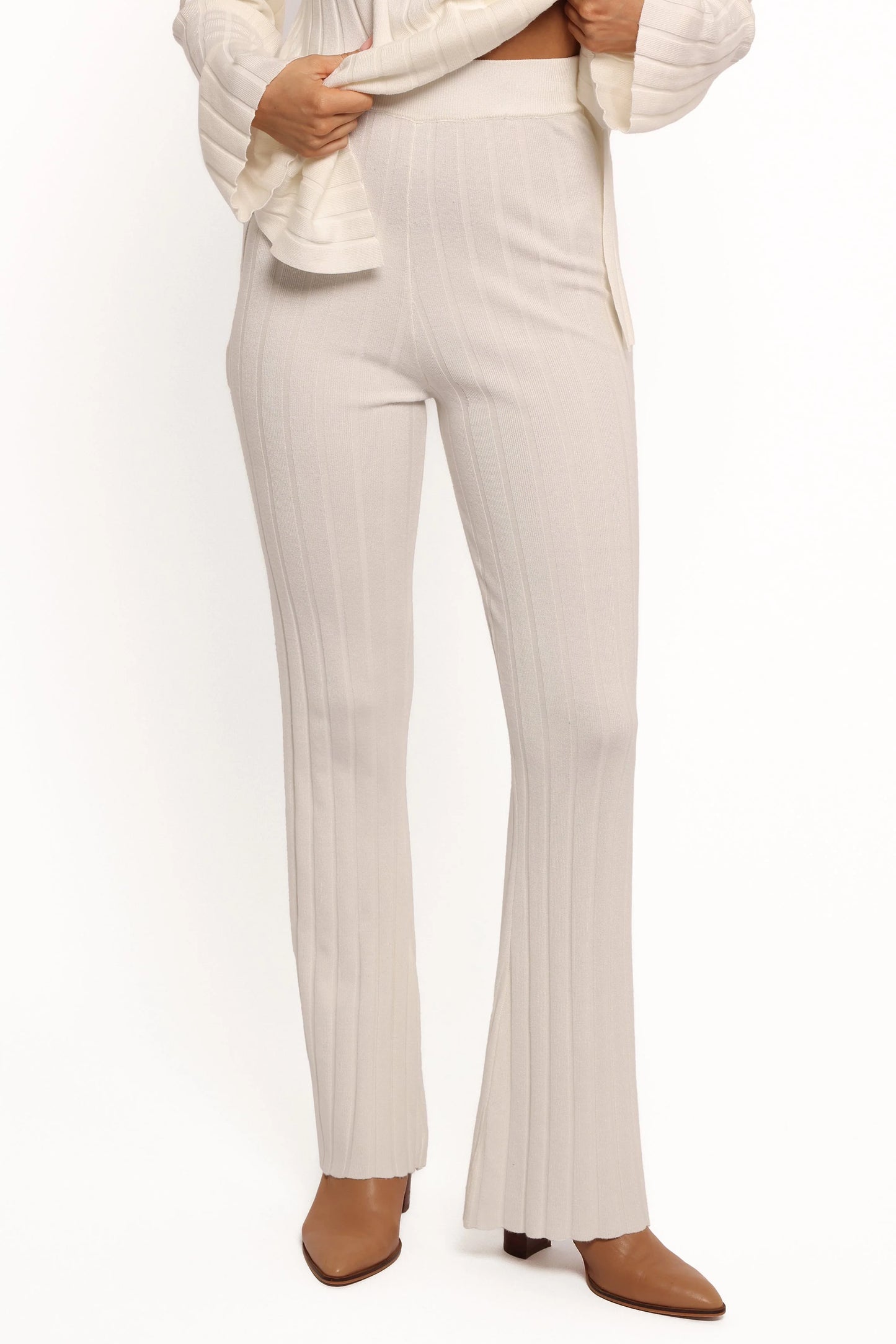 Silvie Long Sleeve Knitted Set - Cream
