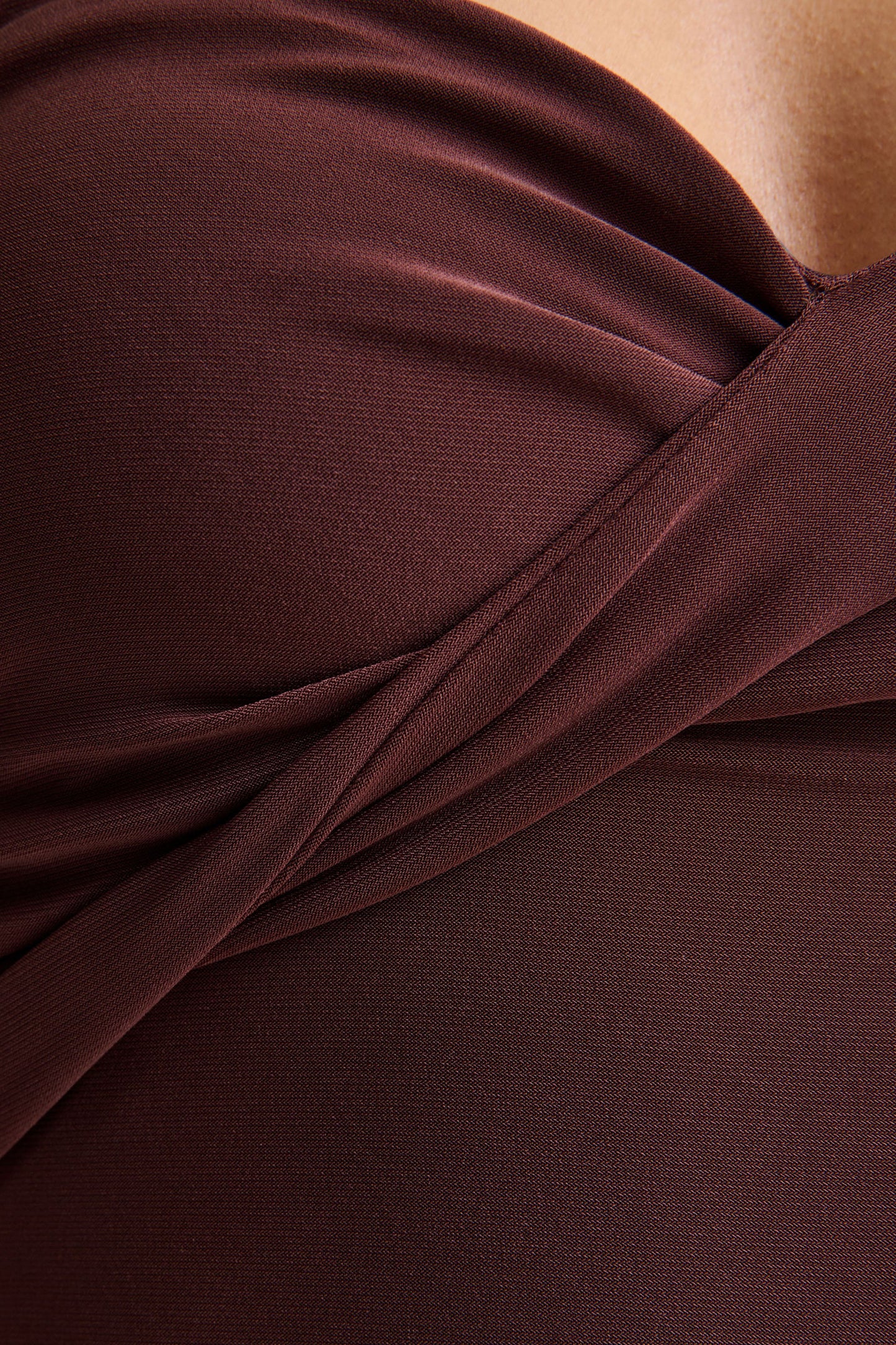 Sheila Dark Brown Bandeau Maxi Dress With Scarf Detail