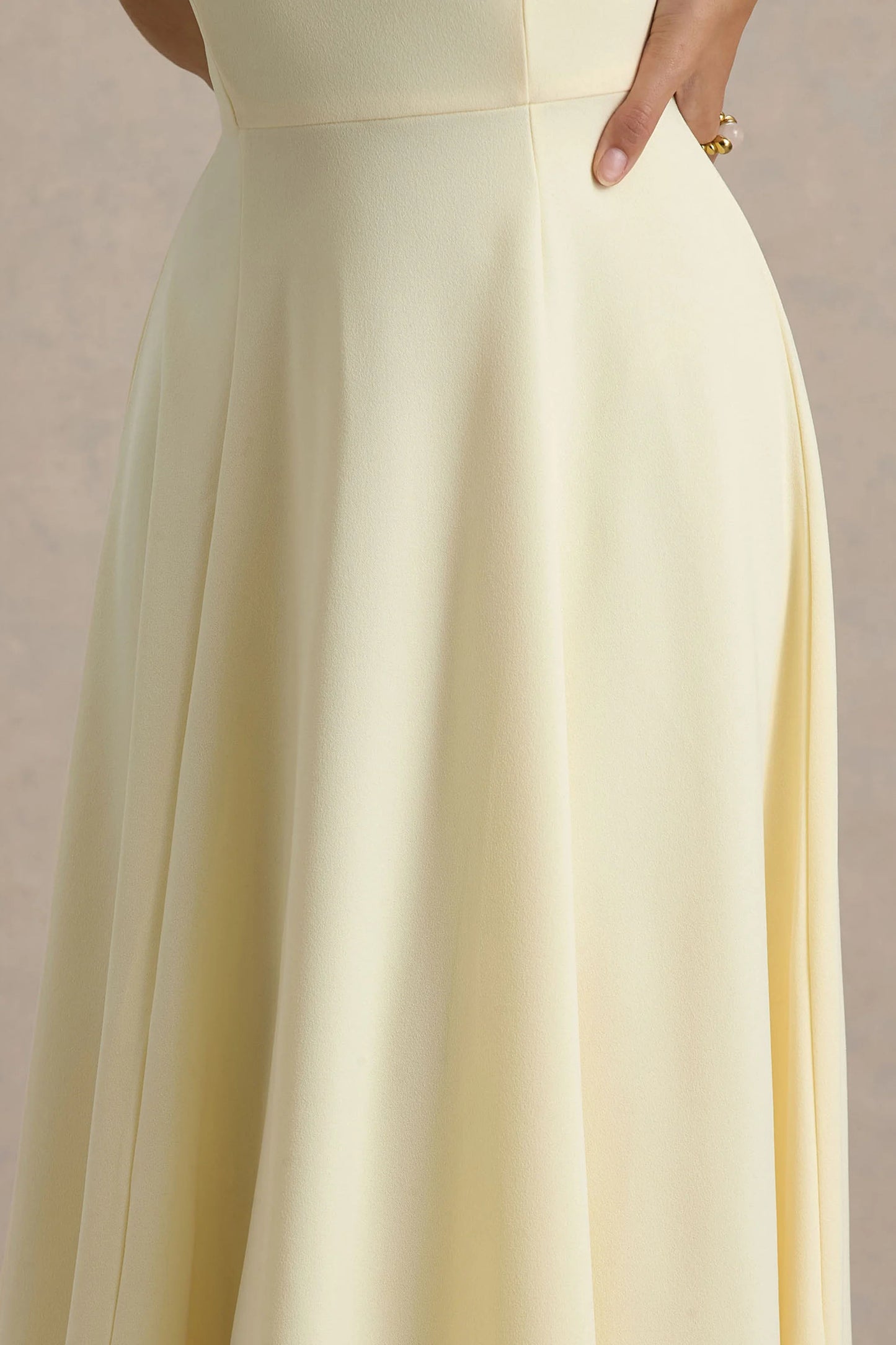 Auburn Pale Lemon Halter-Neck Midi Dress