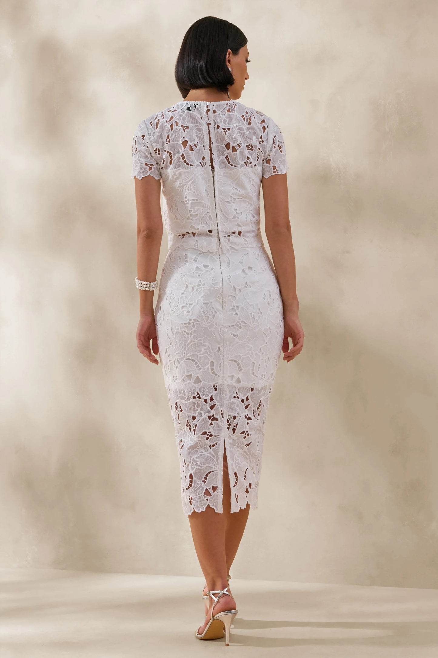 Aisling White Lace Midi-Skirt