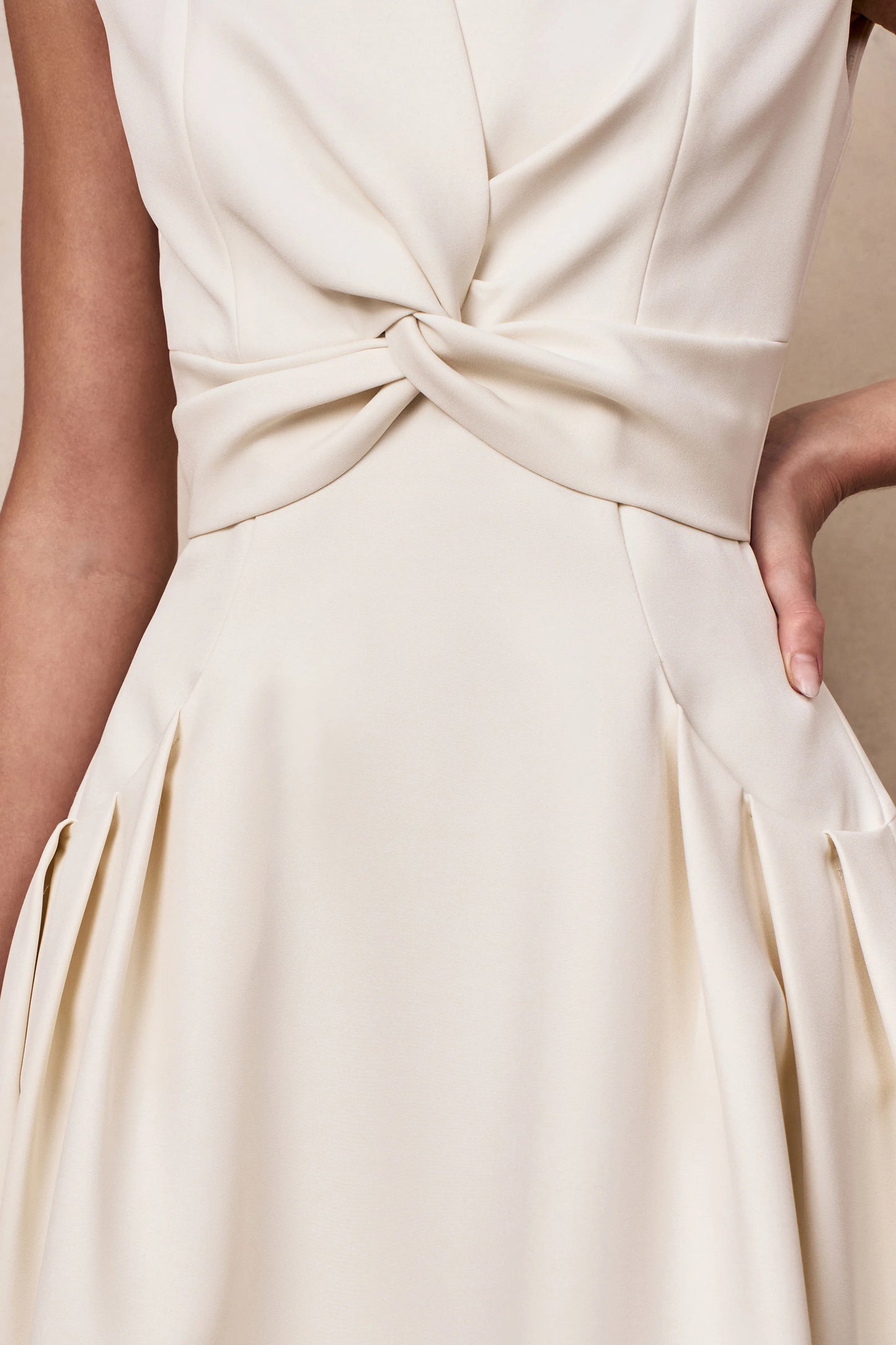 Kylen White V-Neck Midi Dress