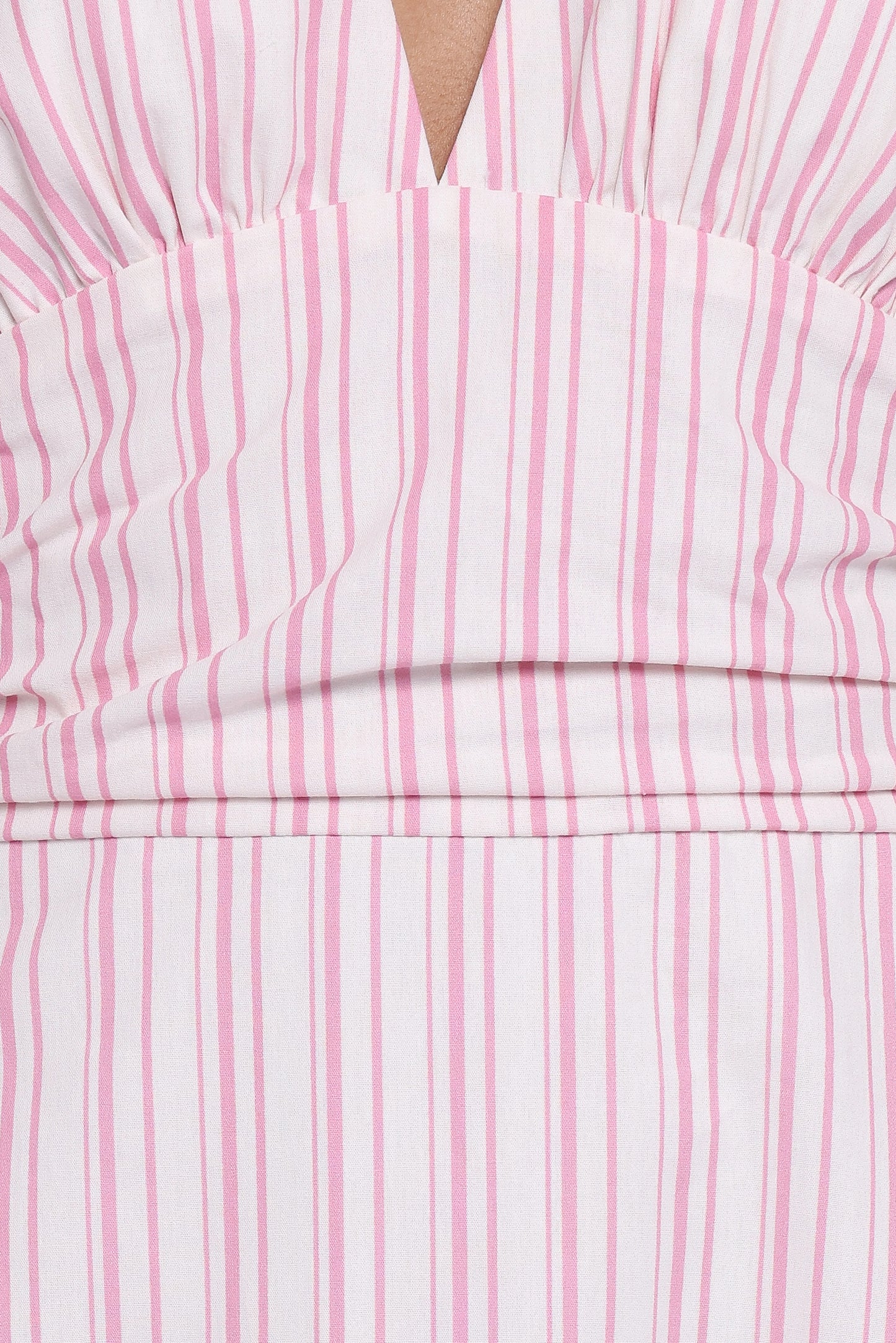 Marie Halterneck Maxi Dress - Pink Stripe