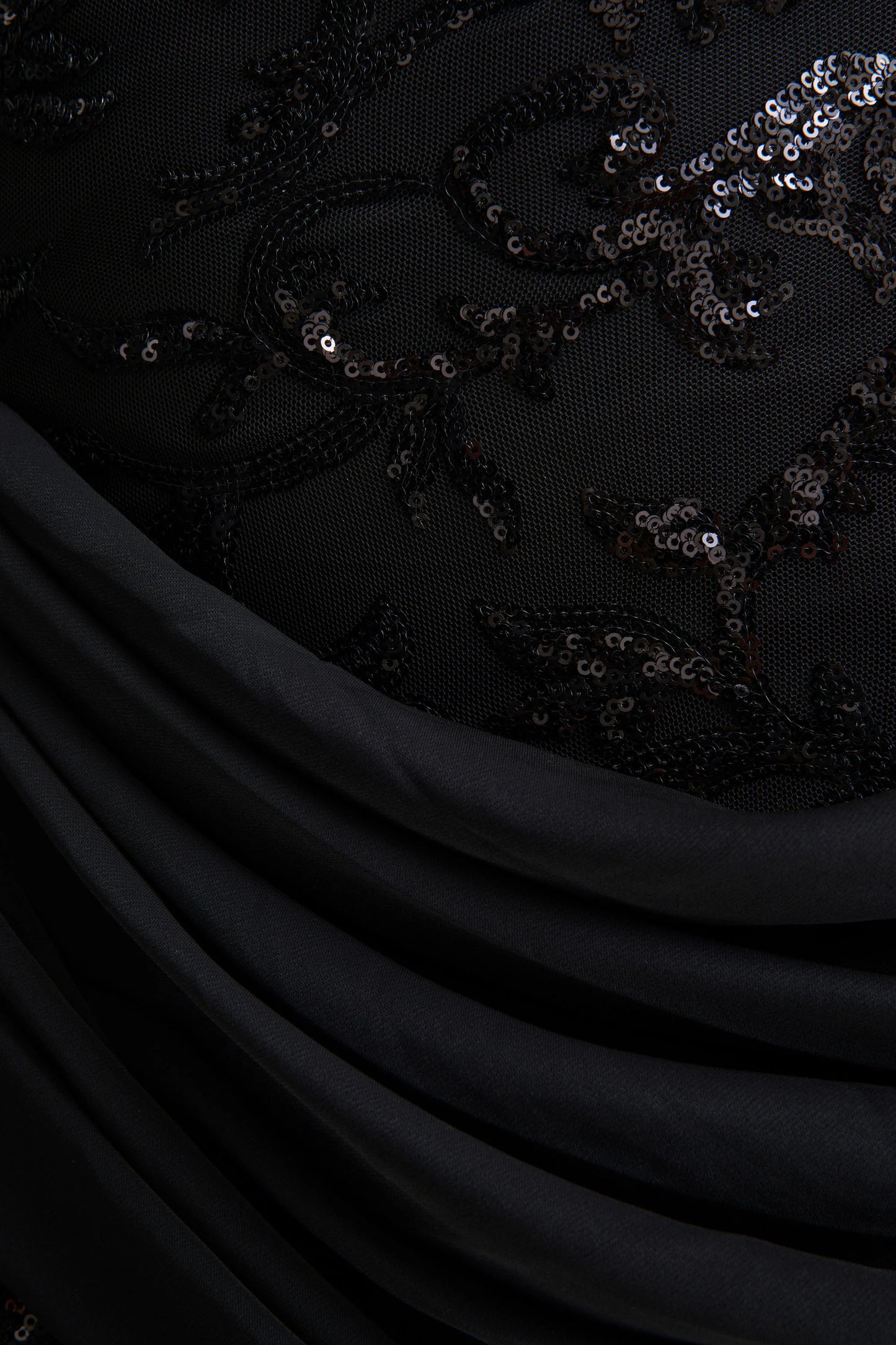 Florecita Black Embellished Lace Crew-Neck Mini Dress With Sash Detail