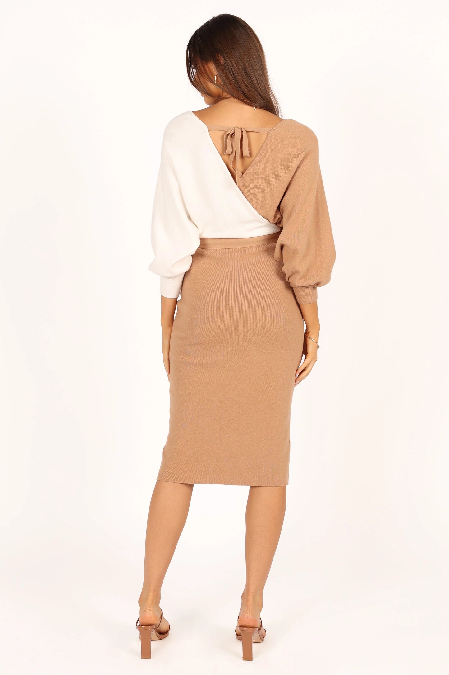 Nate Dress - Beige/White
