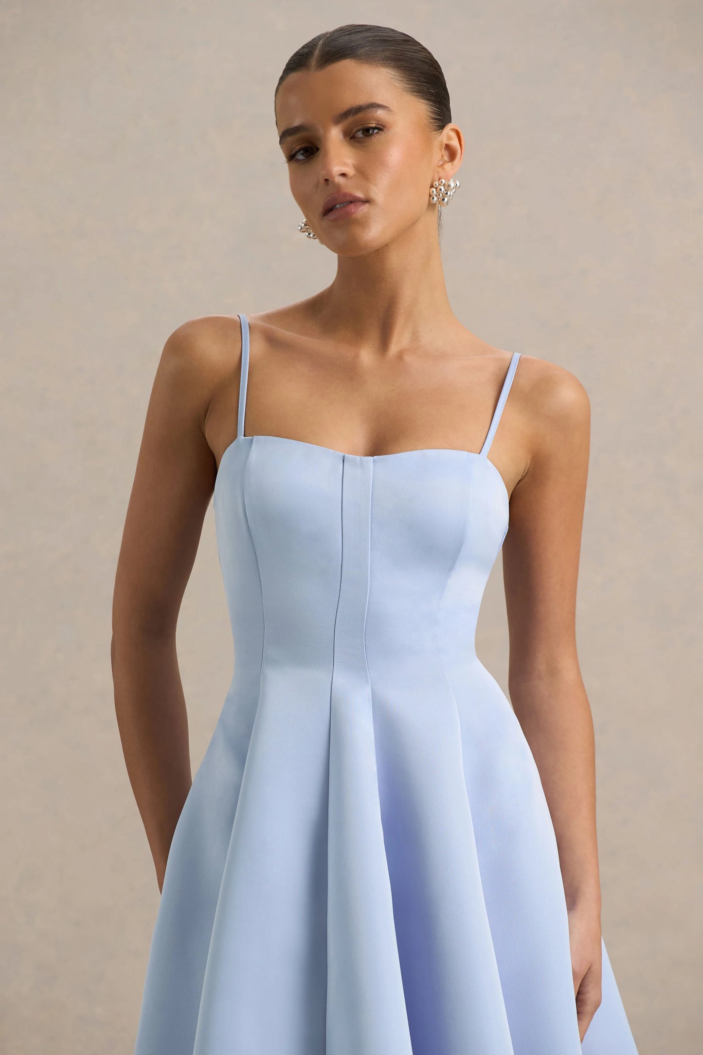Mally Powder Blue Sweetheart A-Line Midi Dress