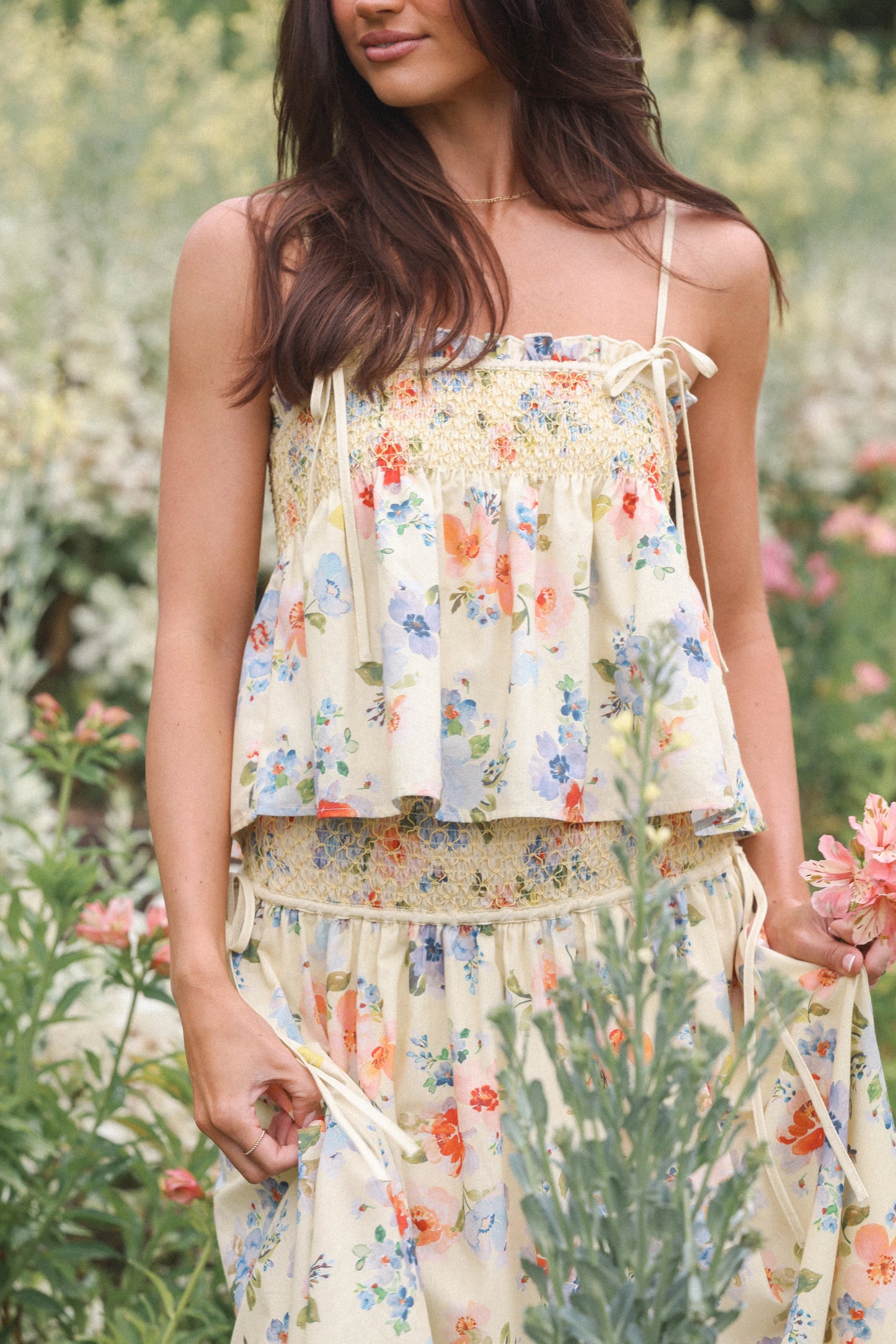 Cosima Baby Doll Top - Yellow Floral
