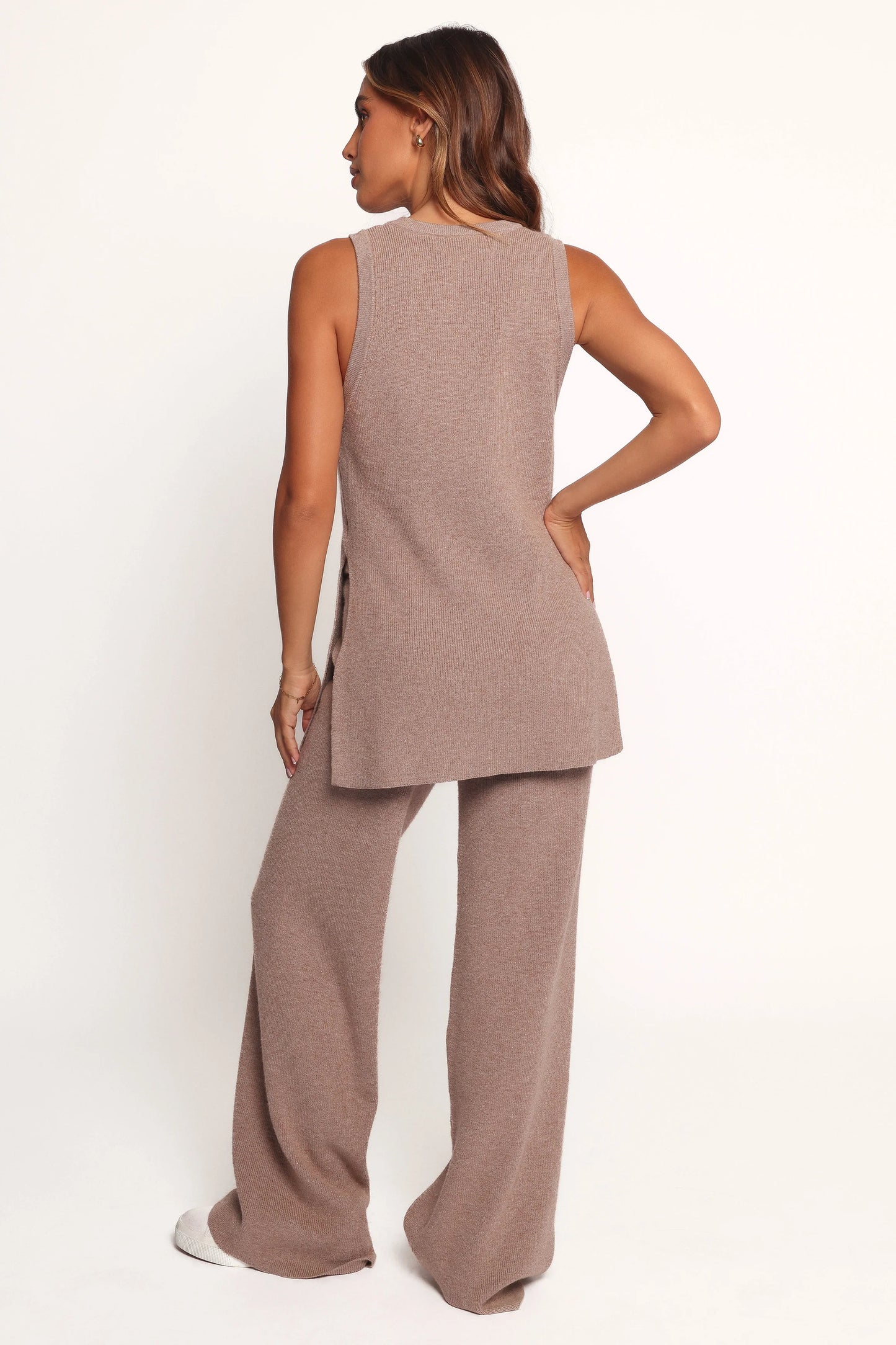 Ellory Knitted Pant Set - Taupe Marle