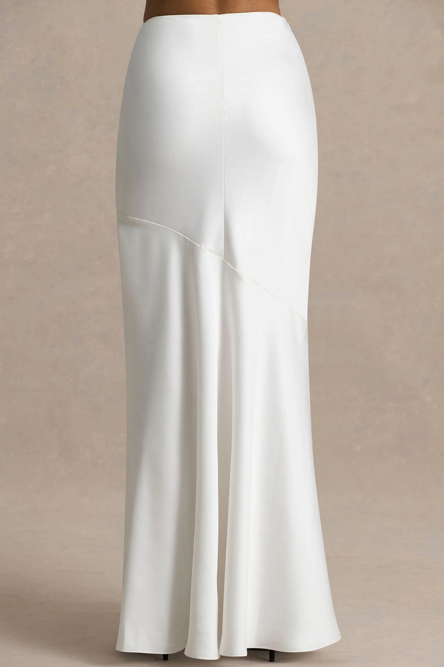 Lilah Cream Satin Maxi Skirt