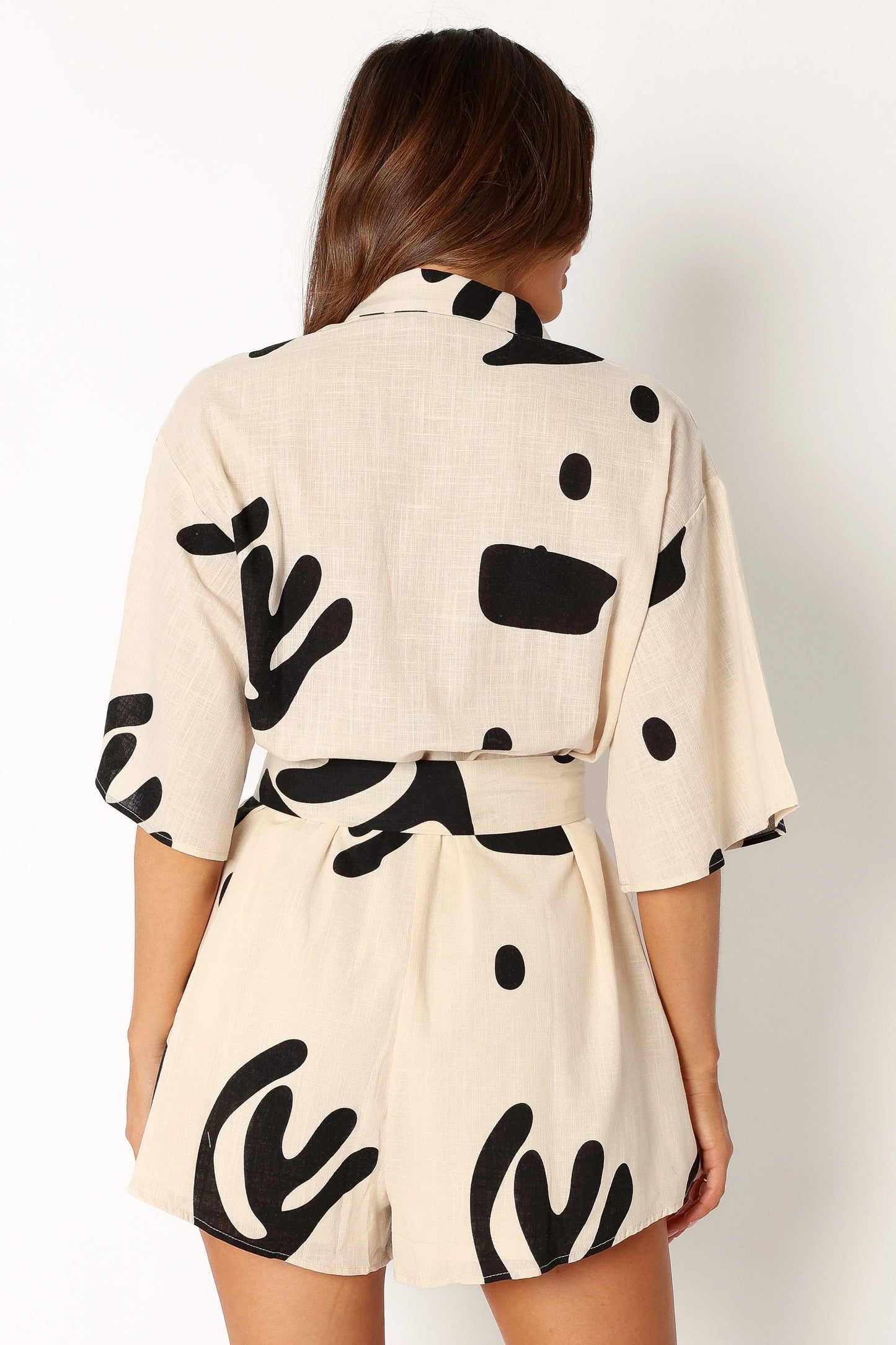 Kellie Romper - Beige Black
