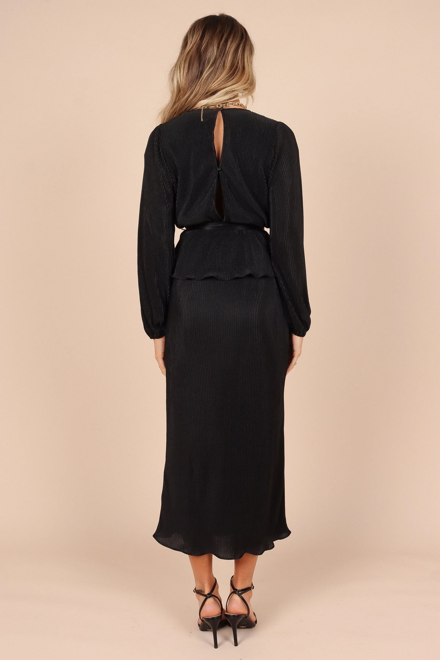 Minelli Pleat Midi Skirt - Black