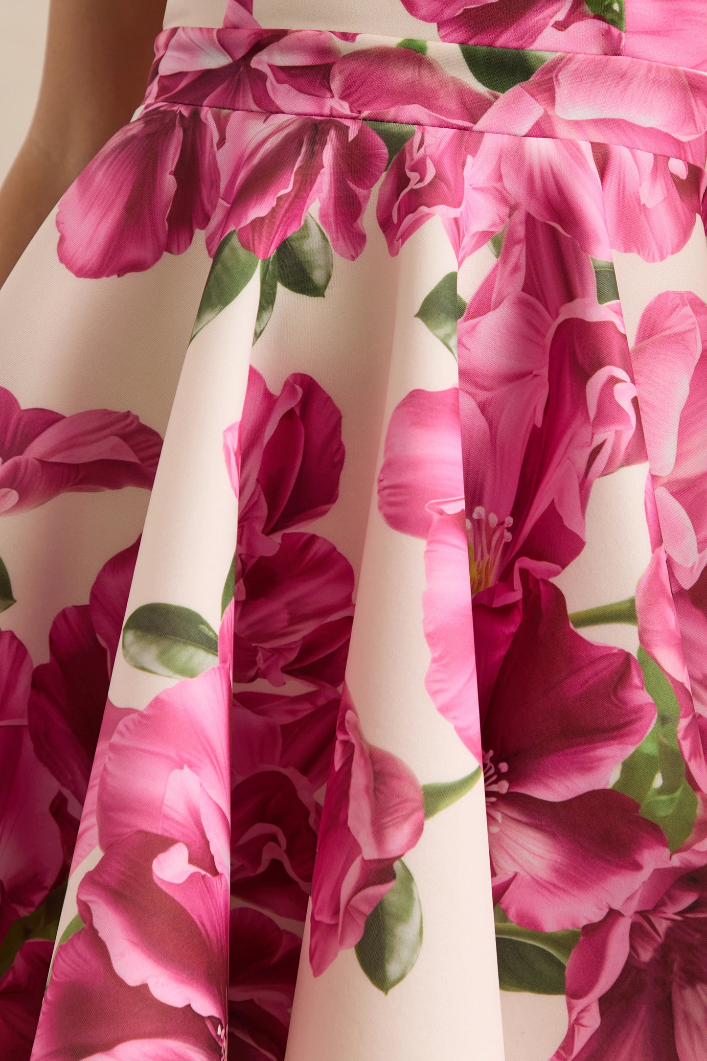 Waverly Pink Rose Print Racer-Neck Sleeveless Skater Mini Dress