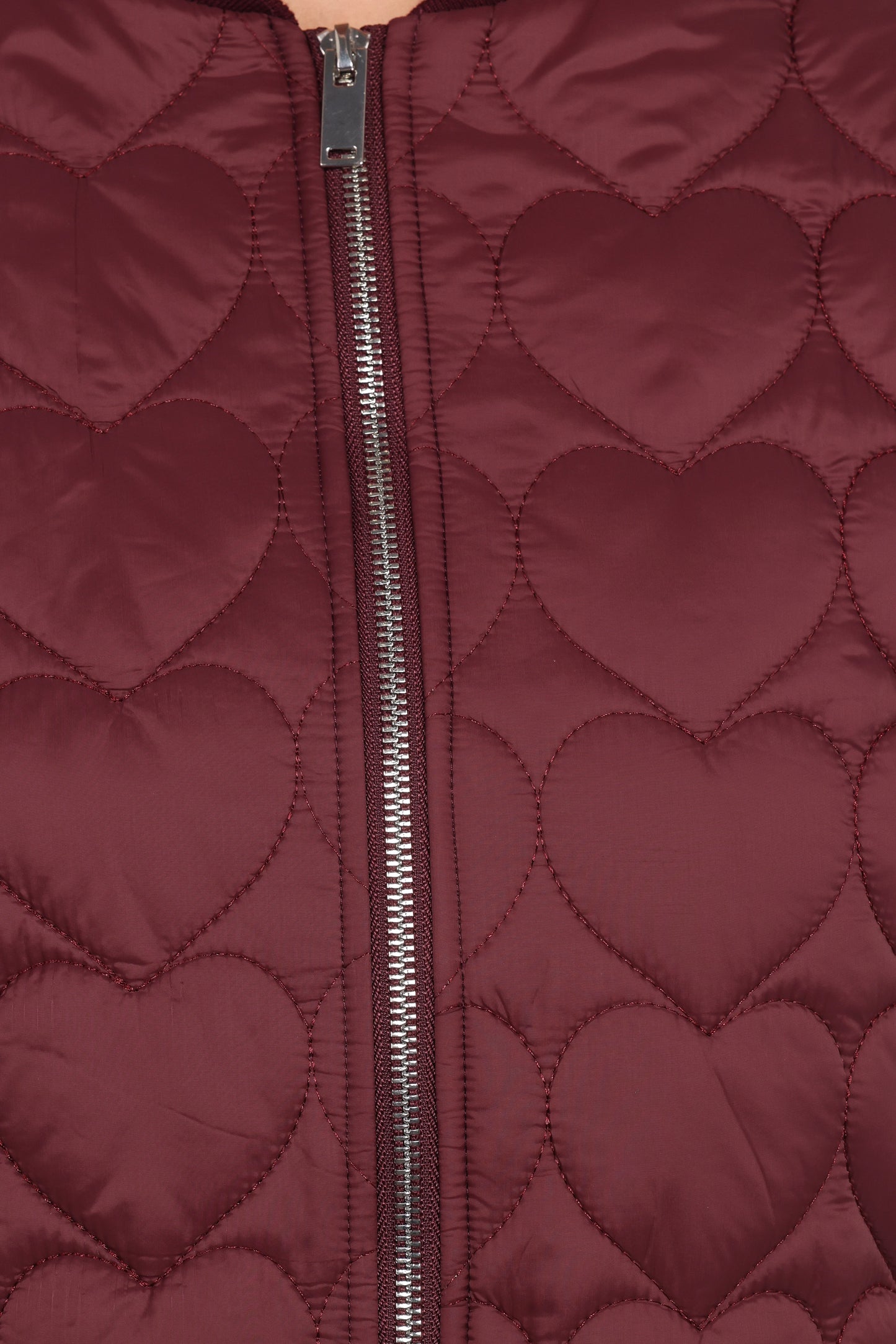 Genevieve Quilted Bomber - Cherry