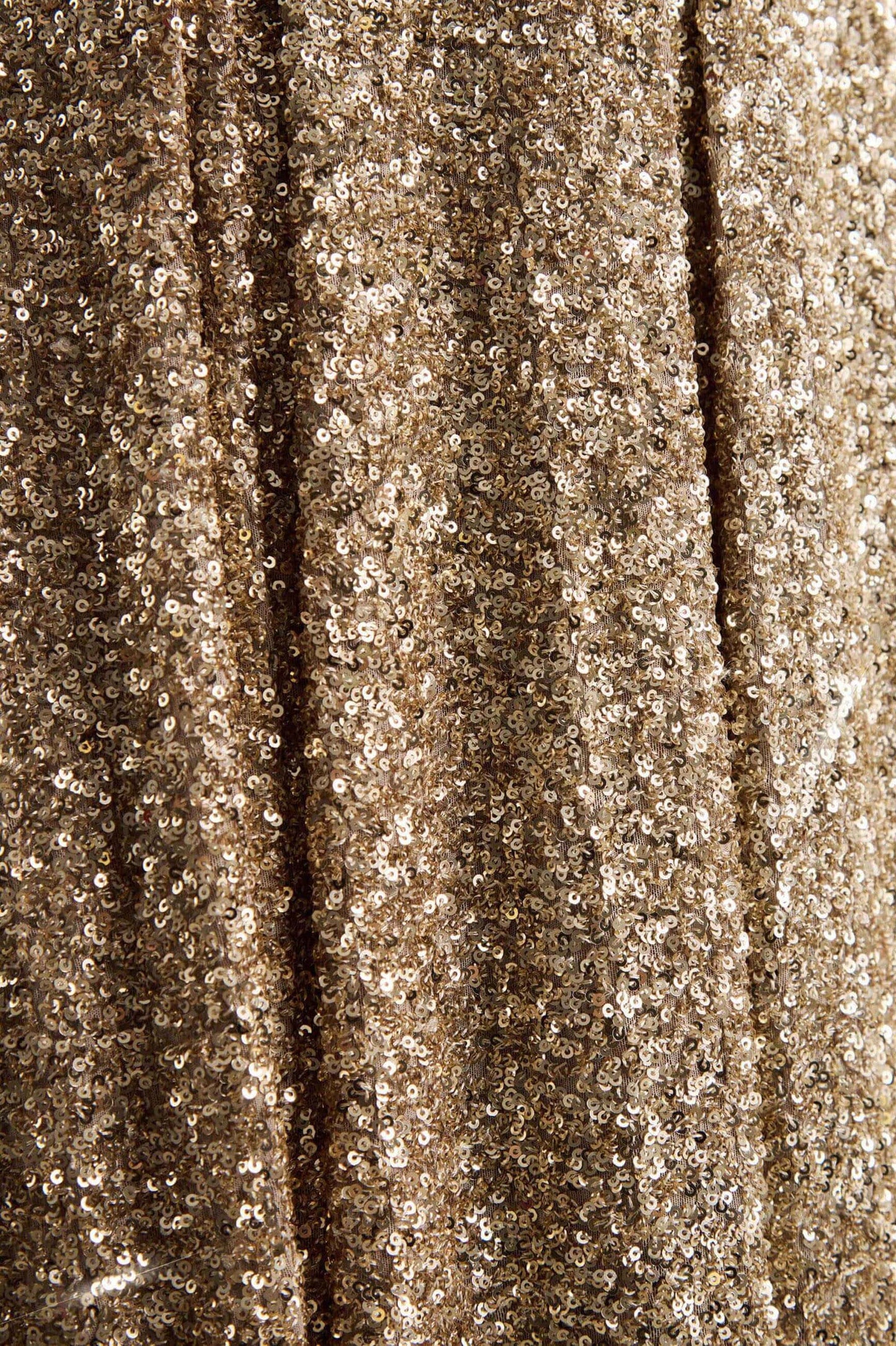 Lima Champagne Sequin Square-Neck A-Line Midi Dress