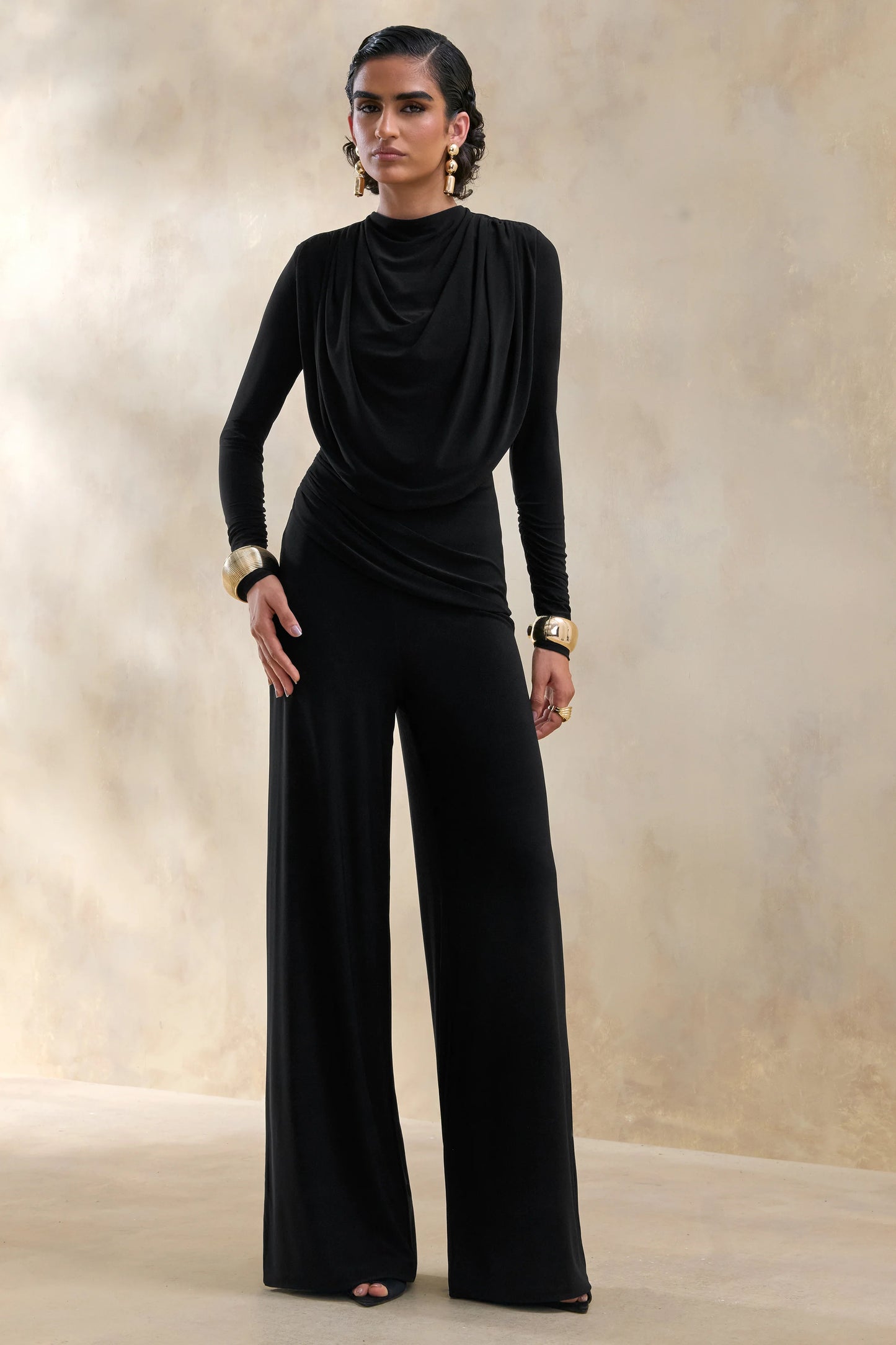 Safirra Black Wide-Leg Trouser