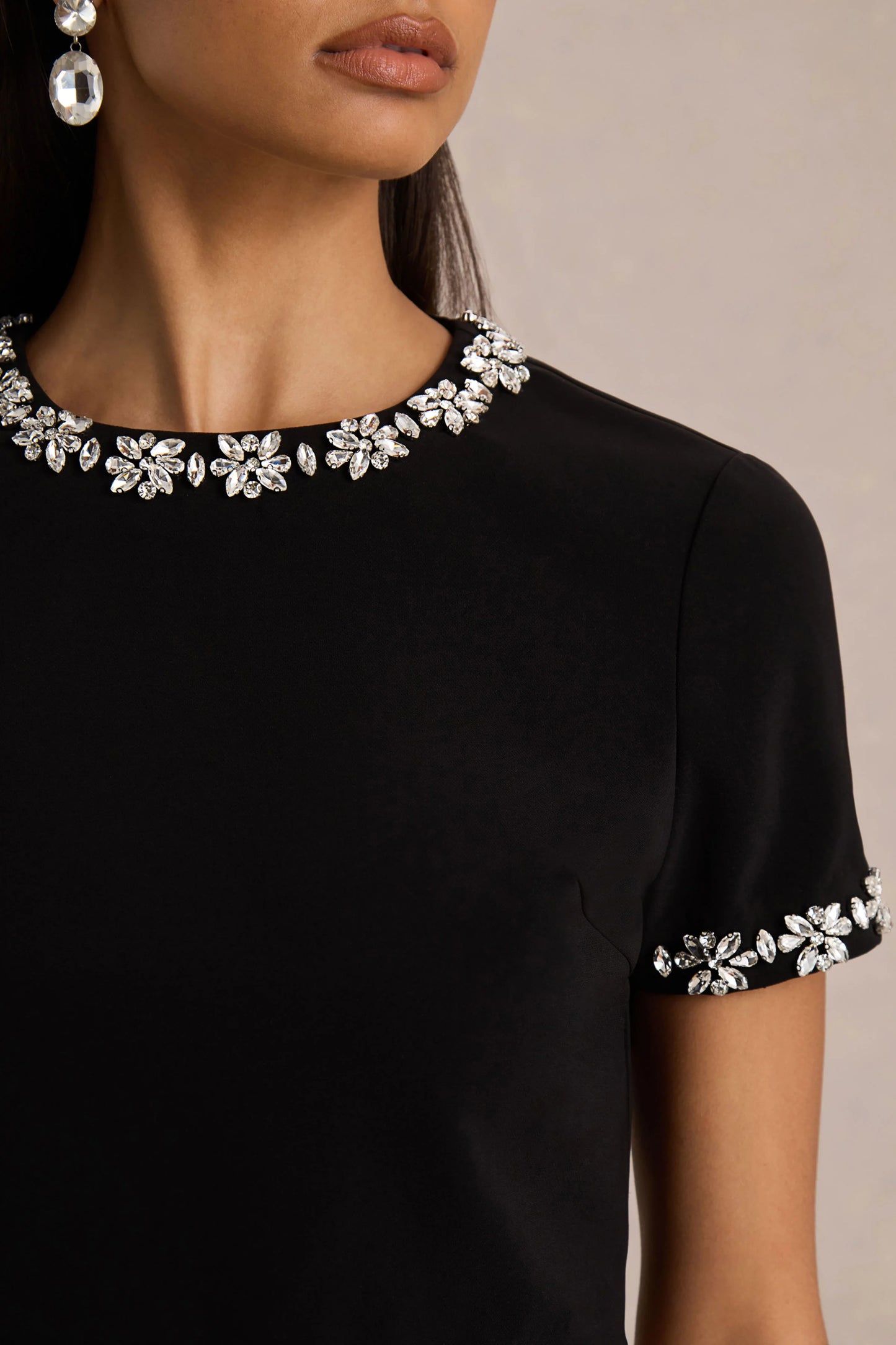 Salma Black Hand-Embellished Top