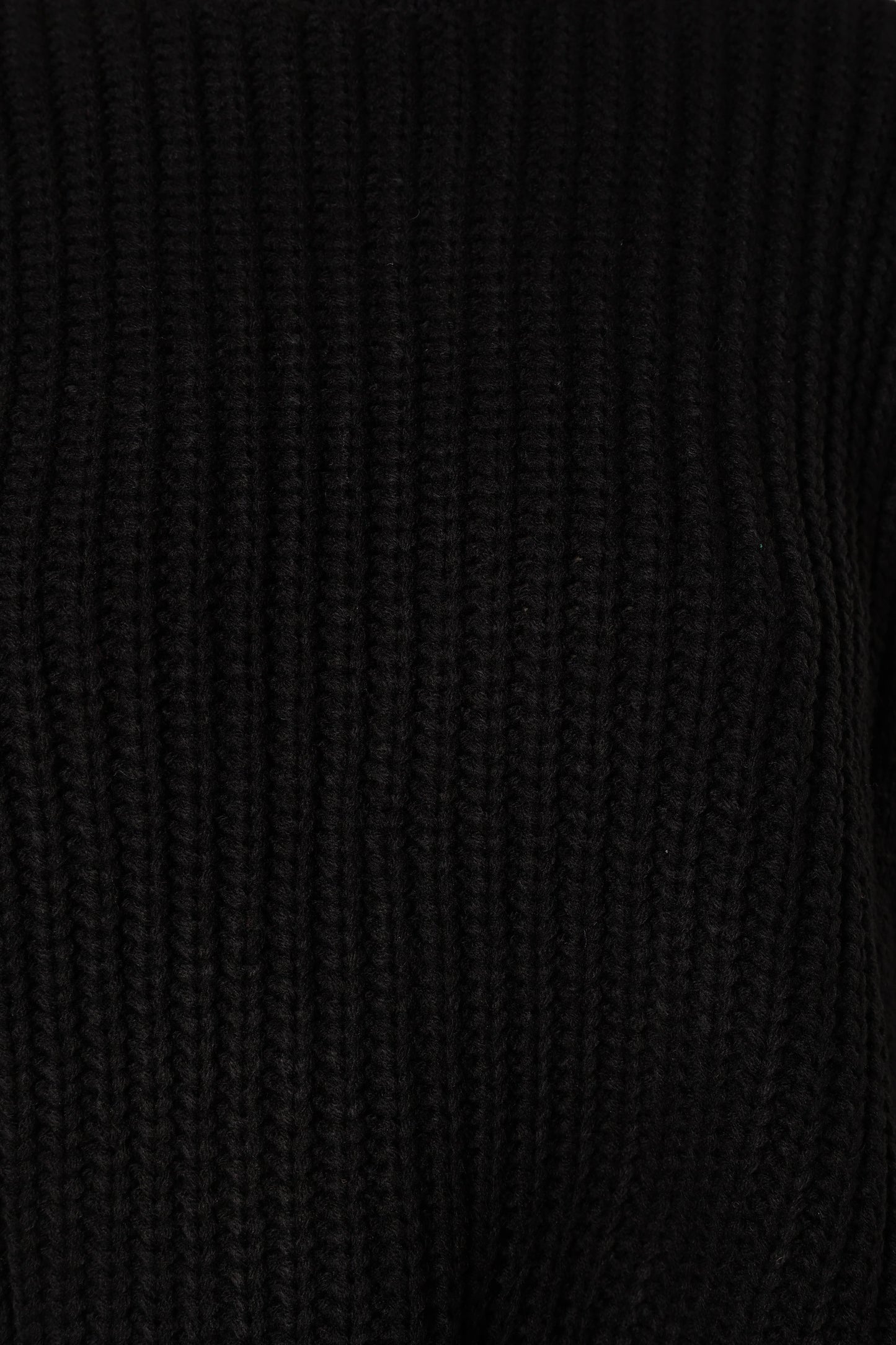 Arlette Textured Knit Sweater - Black