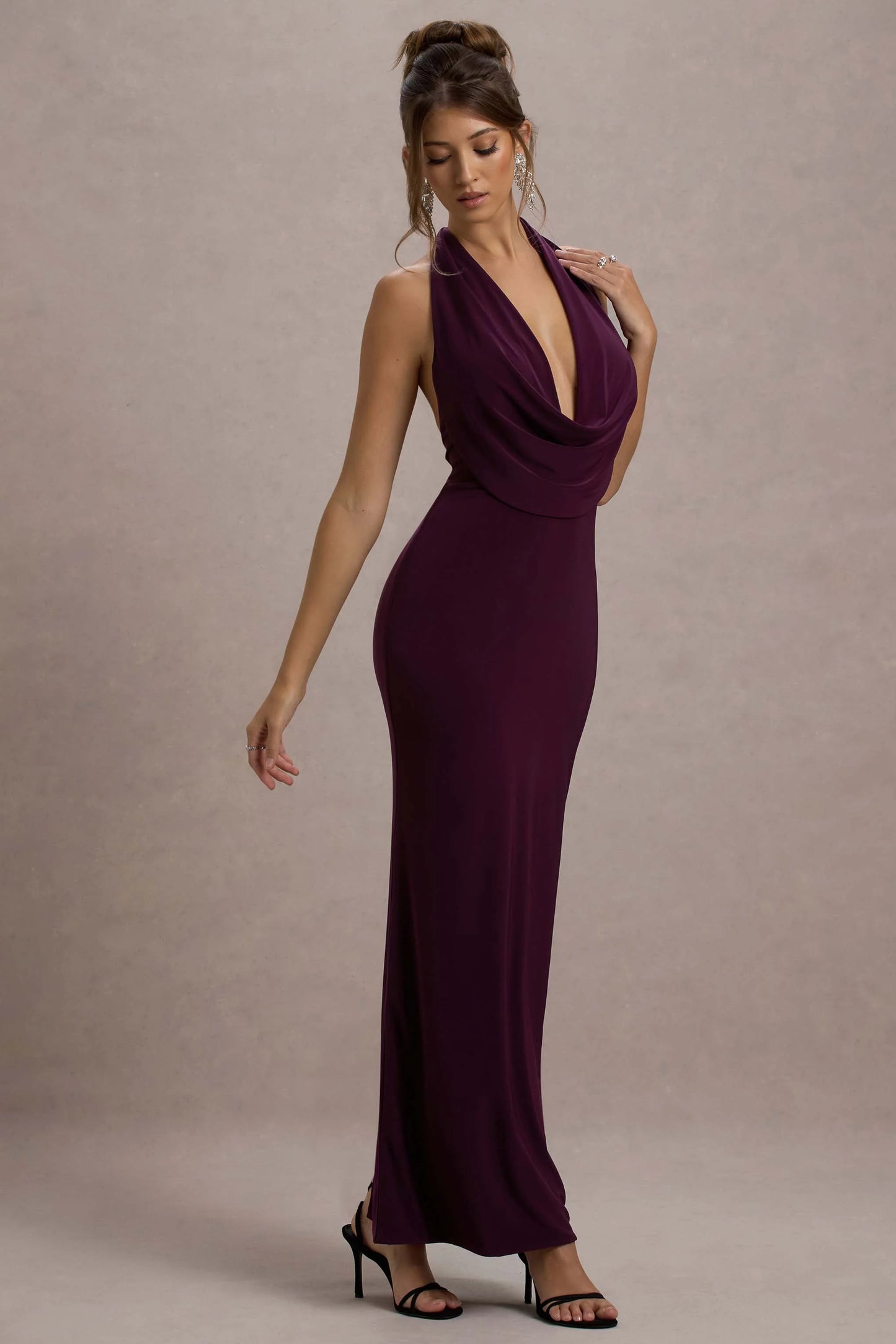Edessa Port Plunge-Neck Maxi Dress