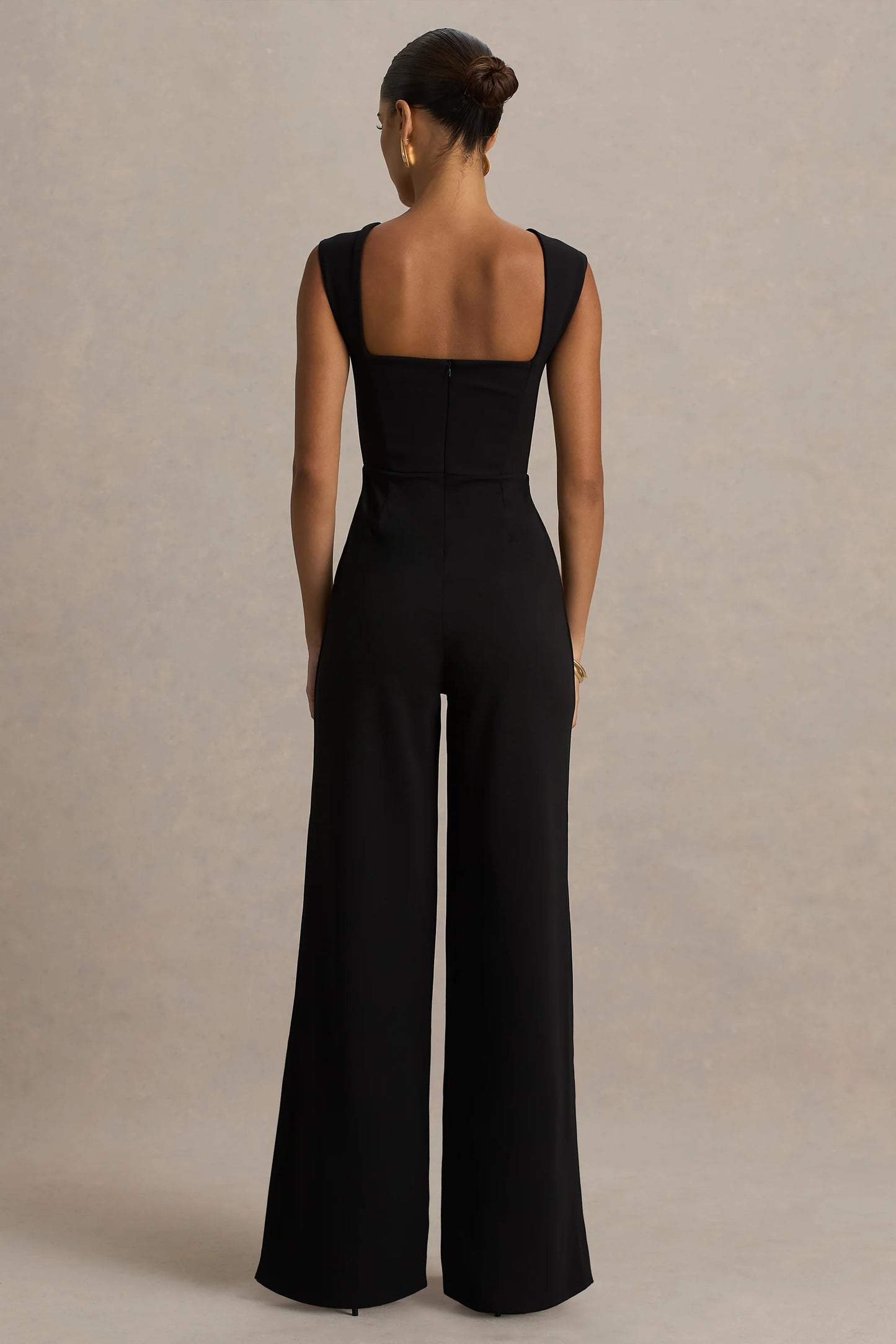 Everlee Black Sweetheart-Neck Jumpsuit