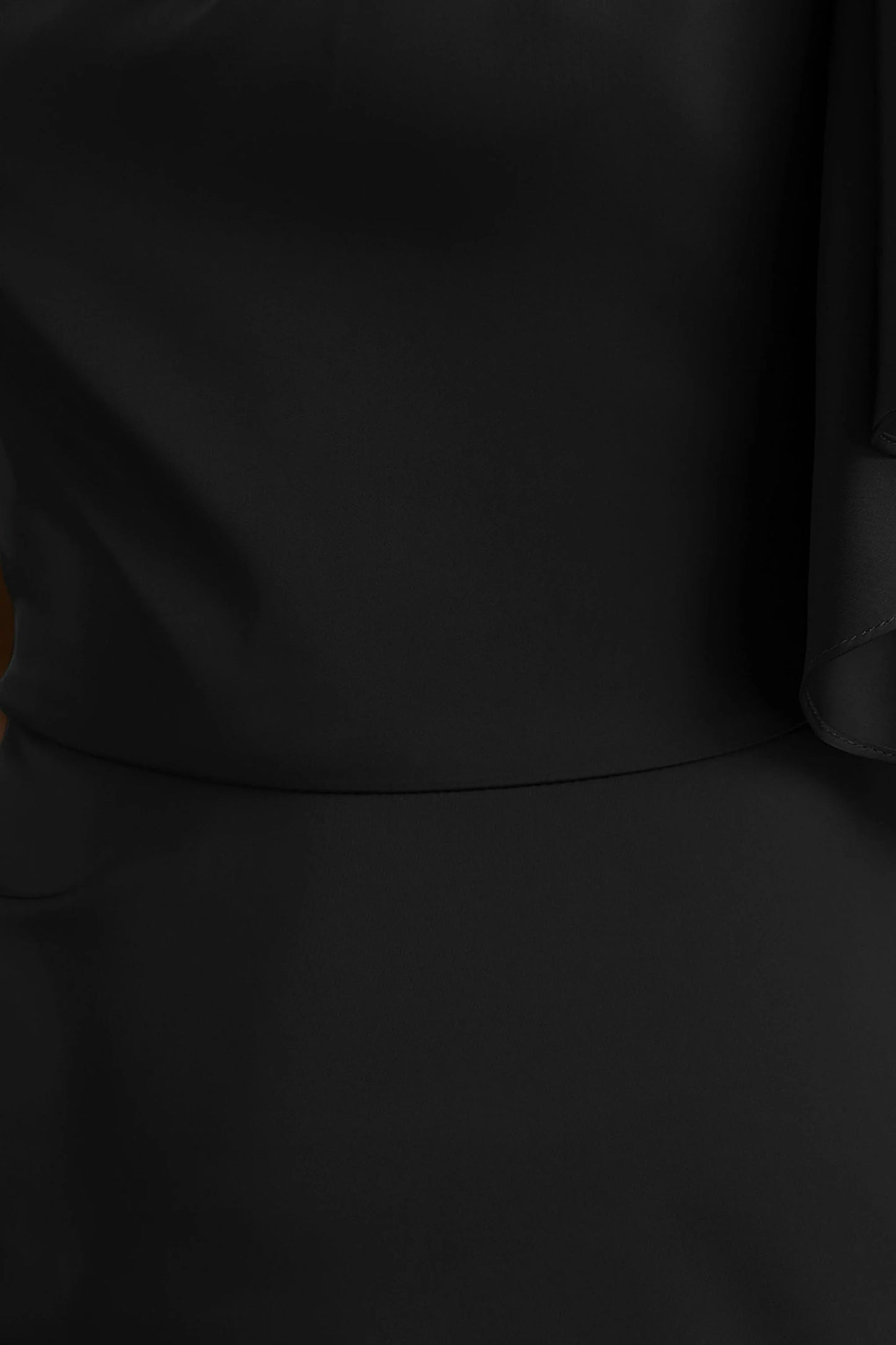Unforgettable Black Asymmetric-Neck Maxi Dress With Ruffled Detailing
