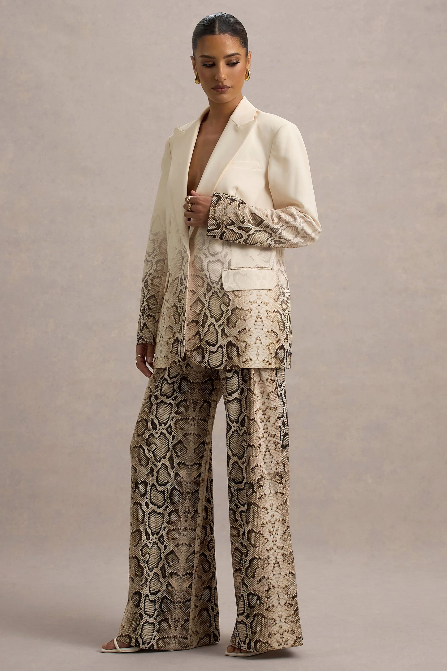 Hurley Snake Print Ombre Longline Blazer