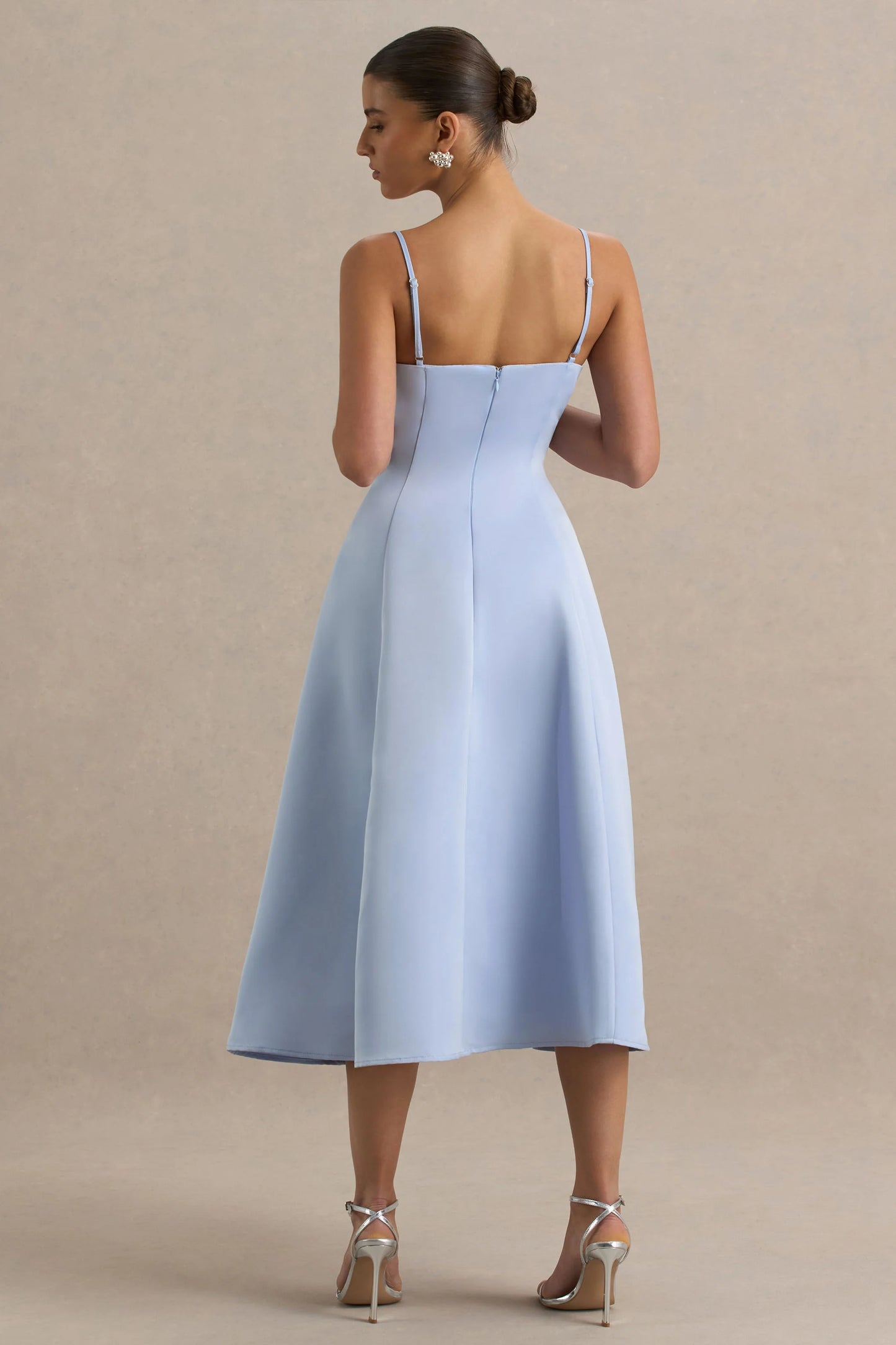 Mally Powder Blue Sweetheart A-Line Midi Dress
