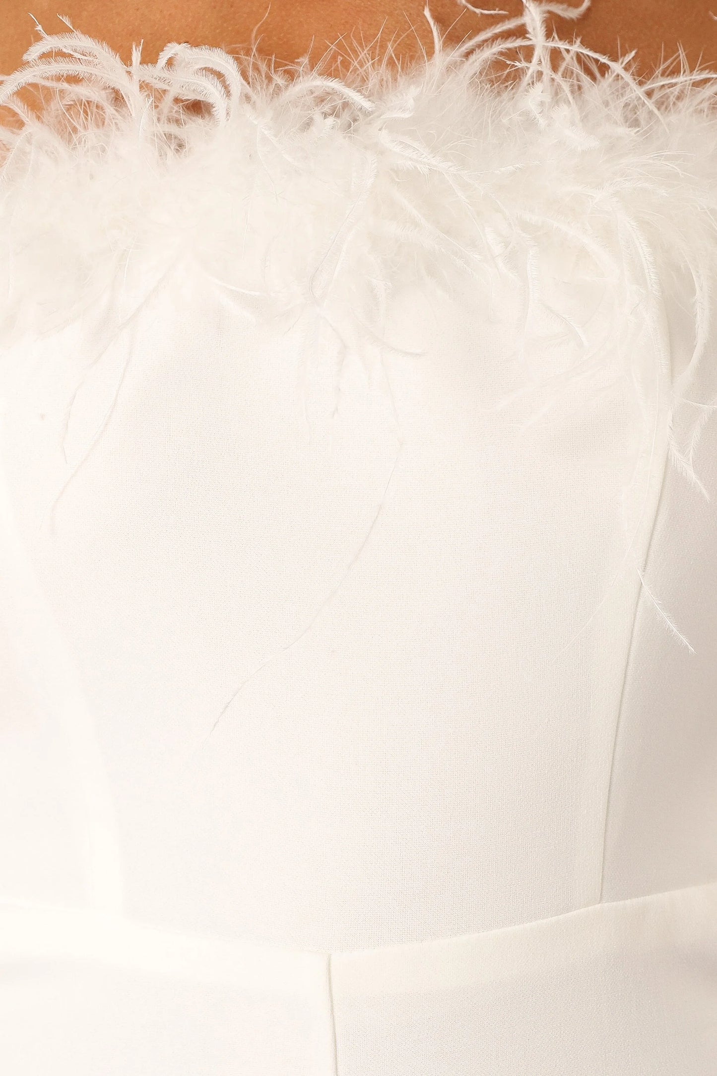 Louise Feather Trim Jumpsuit - White